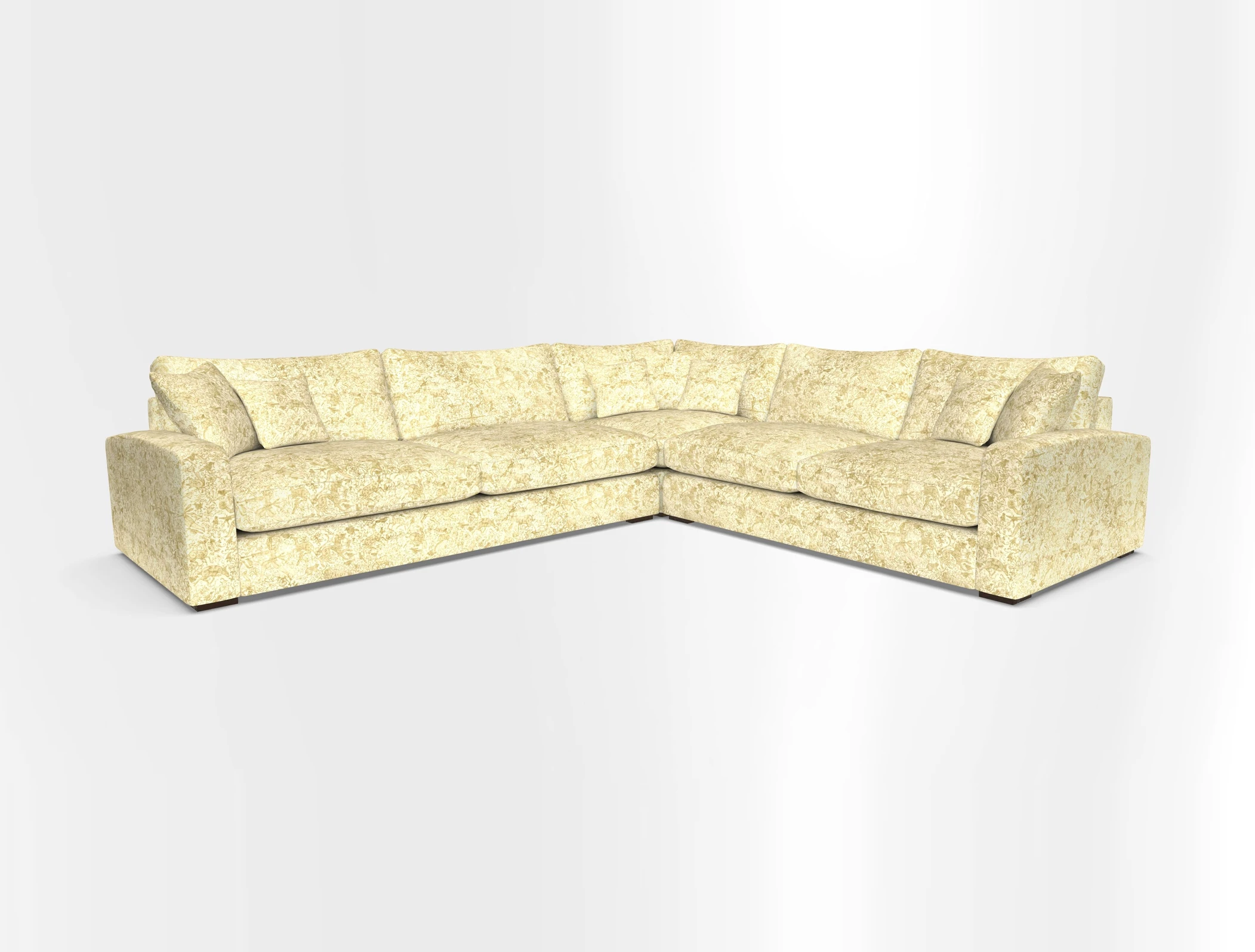 Stockbridge Corner Sofa LHF in V&A Threads of India Opulent Velvets Ikat Mirage Burnt Umber 
