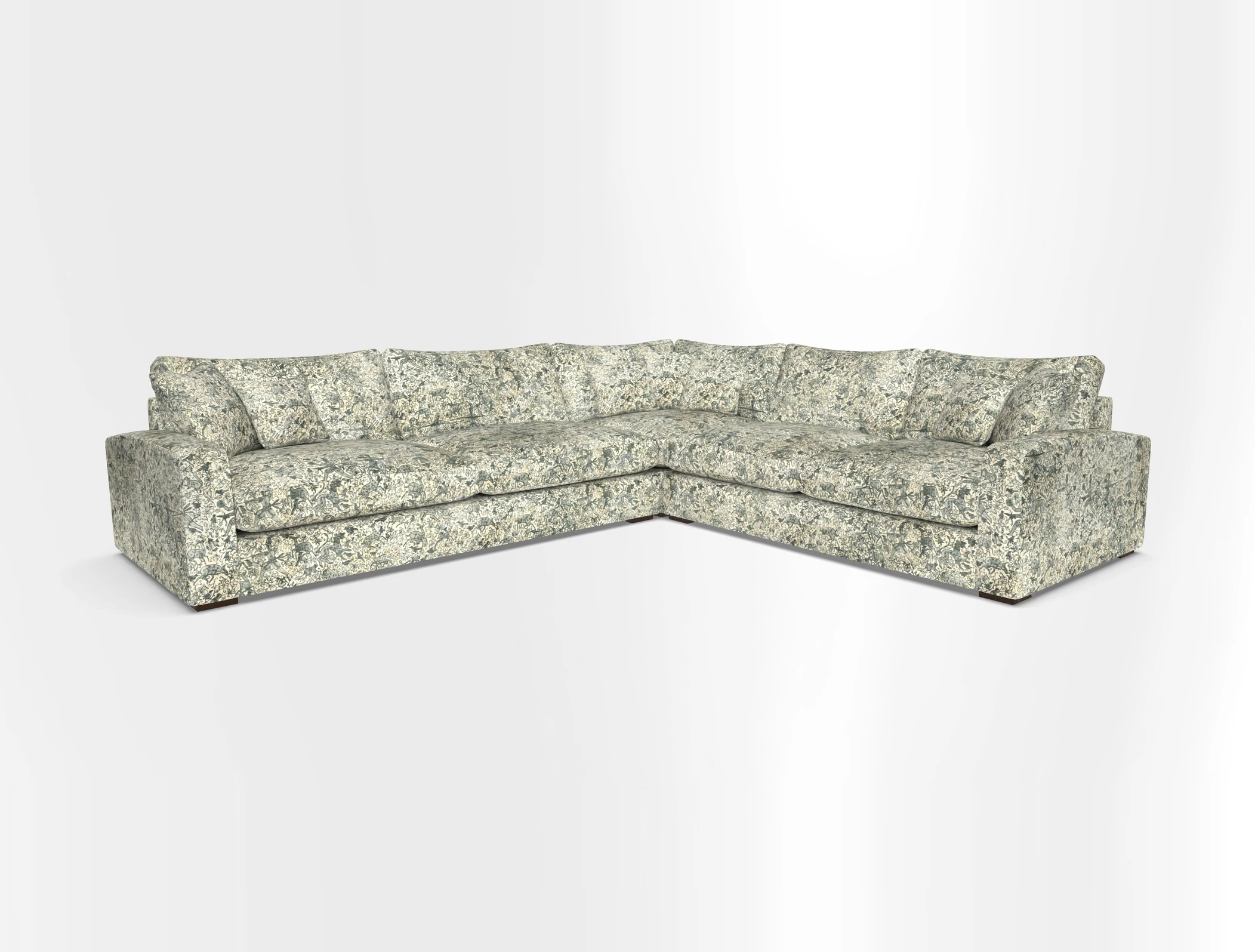 Stockbridge Corner Sofa LHF in V&A Threads of India Opulent Velvets Ikat Mirage Burnt Umber 