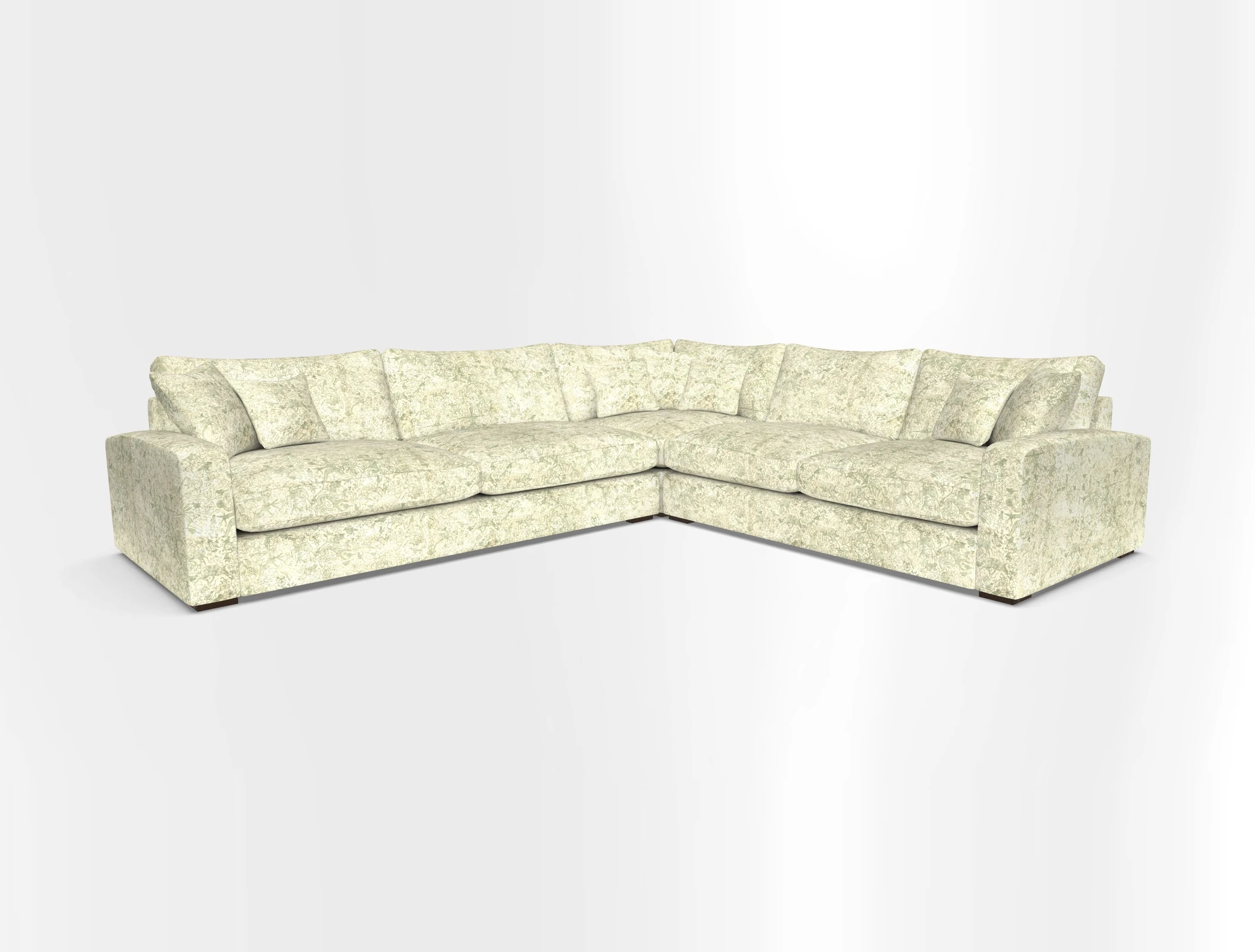 Stockbridge Corner Sofa LHF in V&A Threads of India Opulent Velvets Ikat Mirage Burnt Umber 