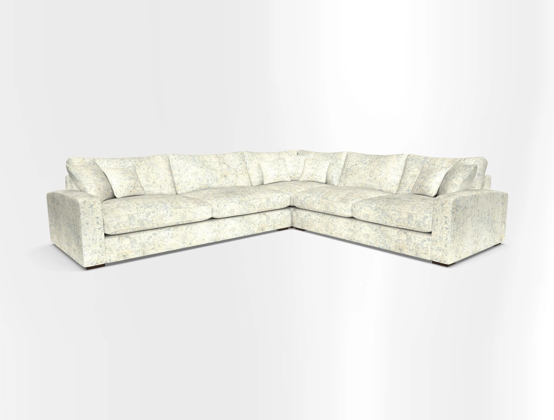 Stockbridge Corner Sofa LHF in V&A Threads of India Opulent Velvets Ikat Mirage Burnt Umber 