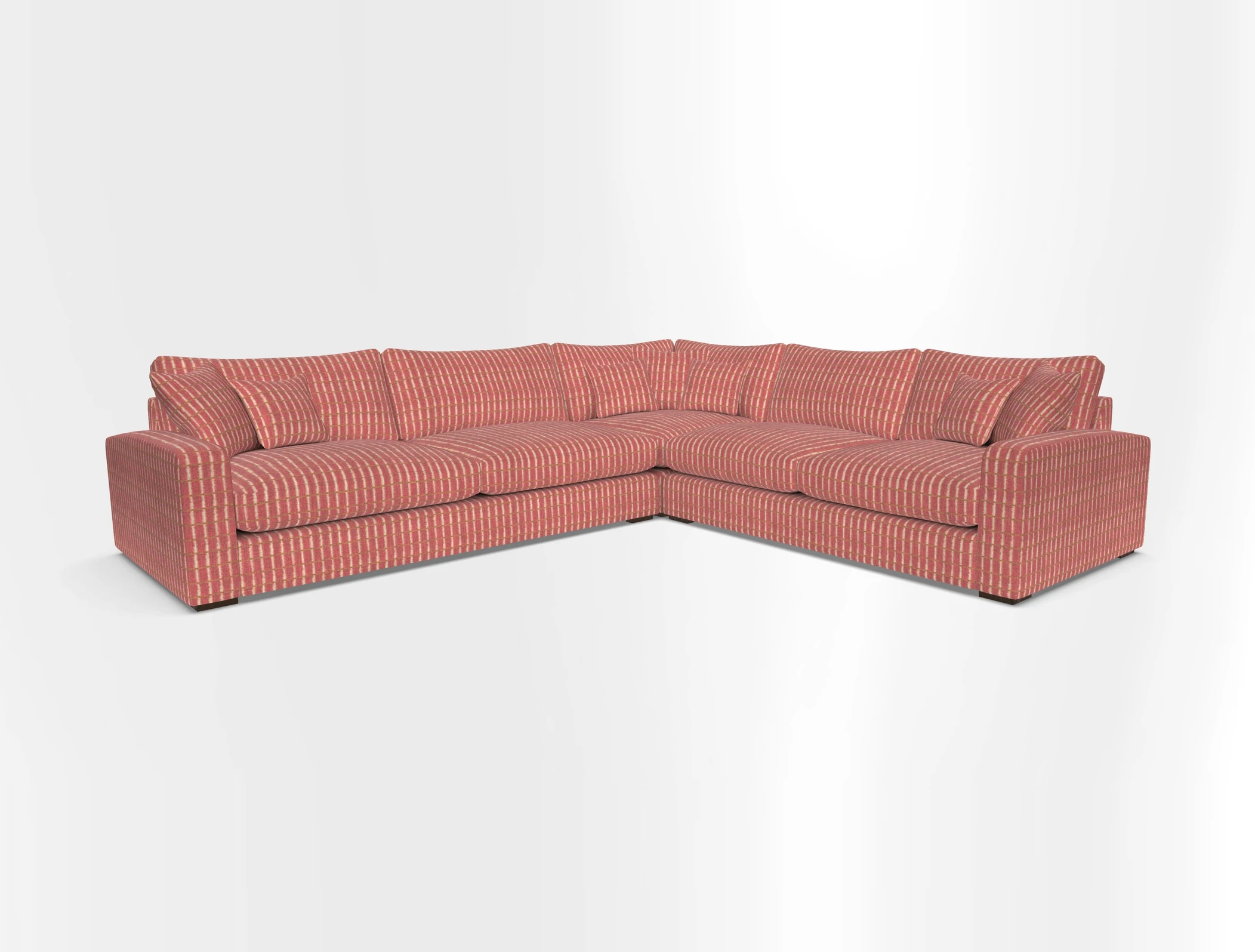 Stockbridge Corner Sofa LHF in V&A Threads of India Opulent Velvets Ikat Mirage Burnt Umber 