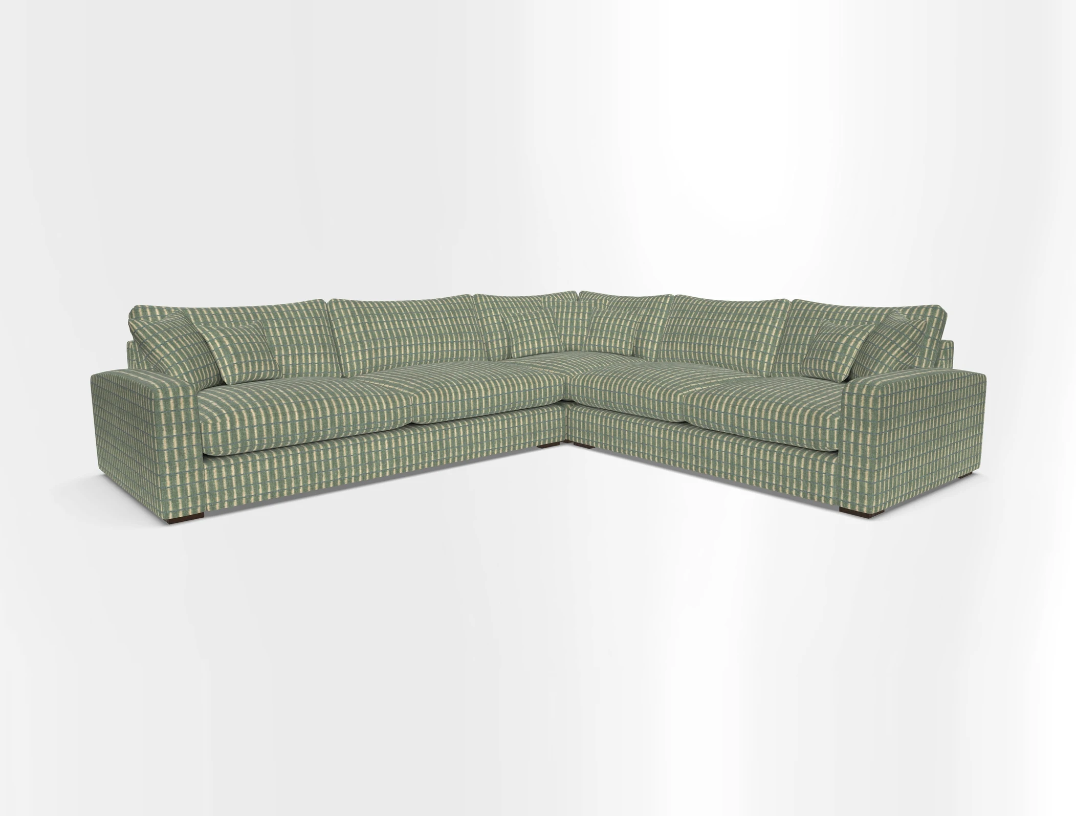 Stockbridge Corner Sofa LHF in V&A Threads of India Opulent Velvets Ikat Mirage Burnt Umber 