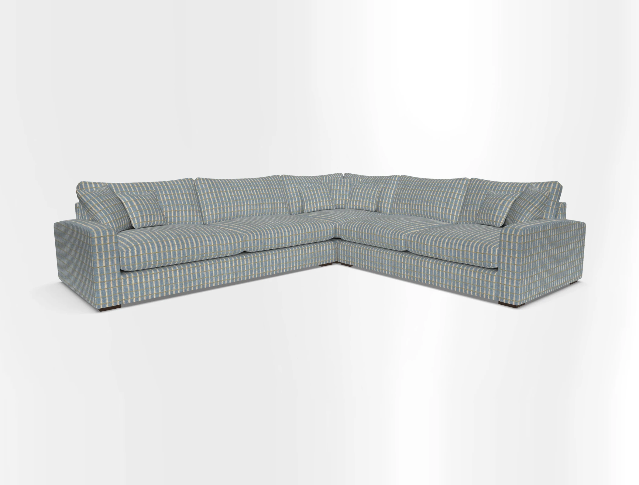 Stockbridge Corner Sofa LHF in V&A Threads of India Opulent Velvets Ikat Mirage Burnt Umber 