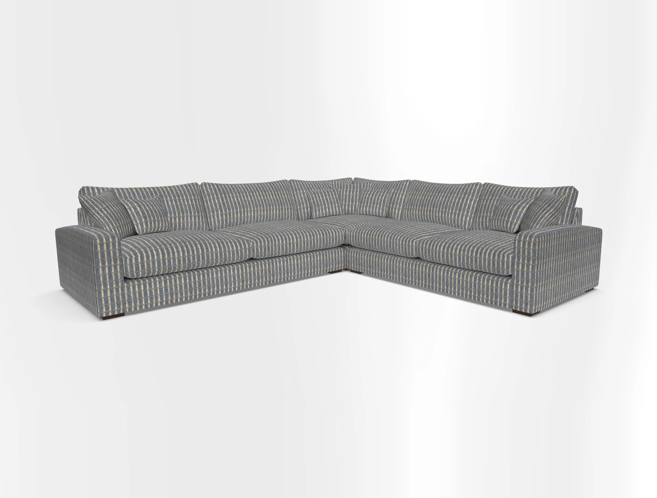 Stockbridge Corner Sofa LHF in V&A Threads of India Opulent Velvets Ikat Mirage Burnt Umber 
