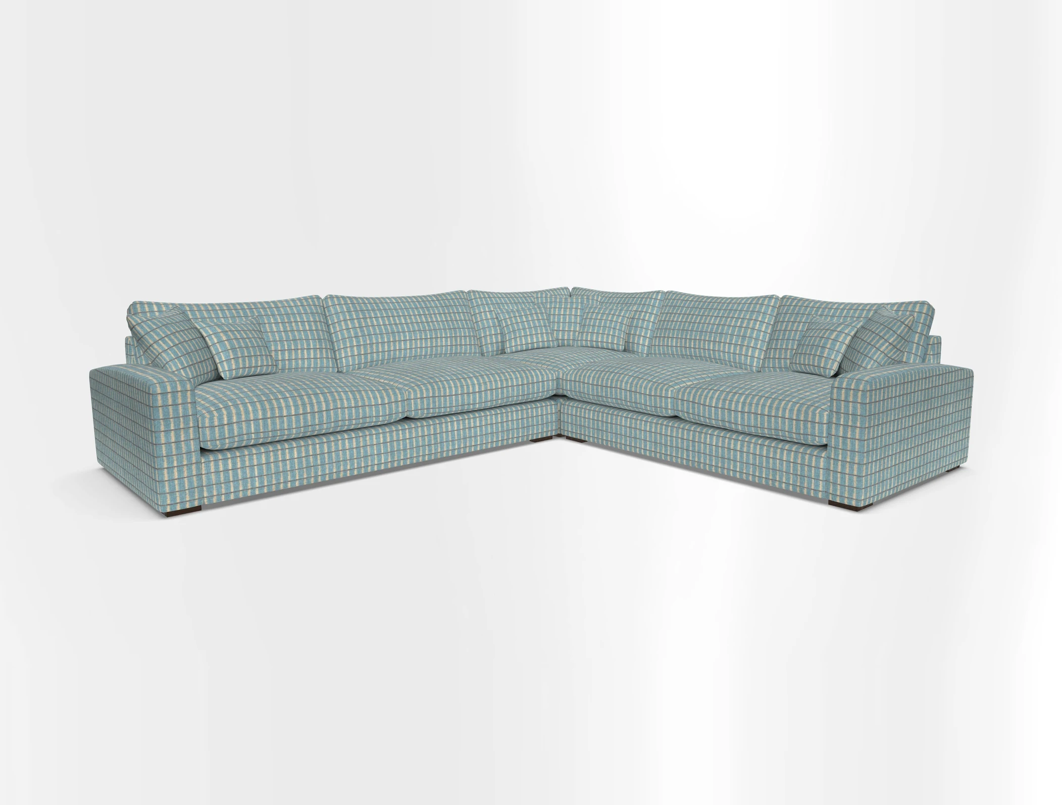 Stockbridge Corner Sofa LHF in V&A Threads of India Opulent Velvets Ikat Mirage Burnt Umber 