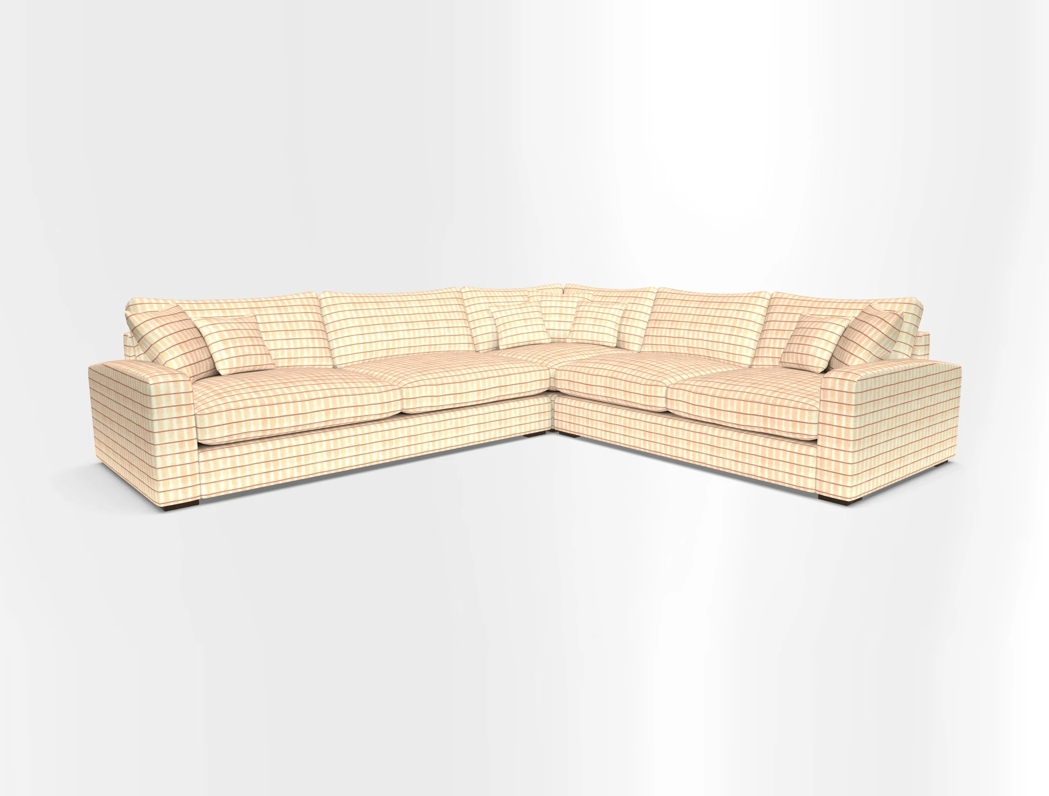 Stockbridge Corner Sofa LHF in V&A Threads of India Opulent Velvets Ikat Mirage Burnt Umber 