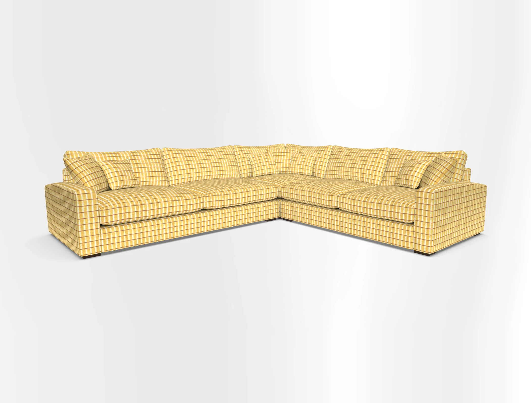 Stockbridge Corner Sofa LHF in V&A Threads of India Opulent Velvets Ikat Mirage Burnt Umber 