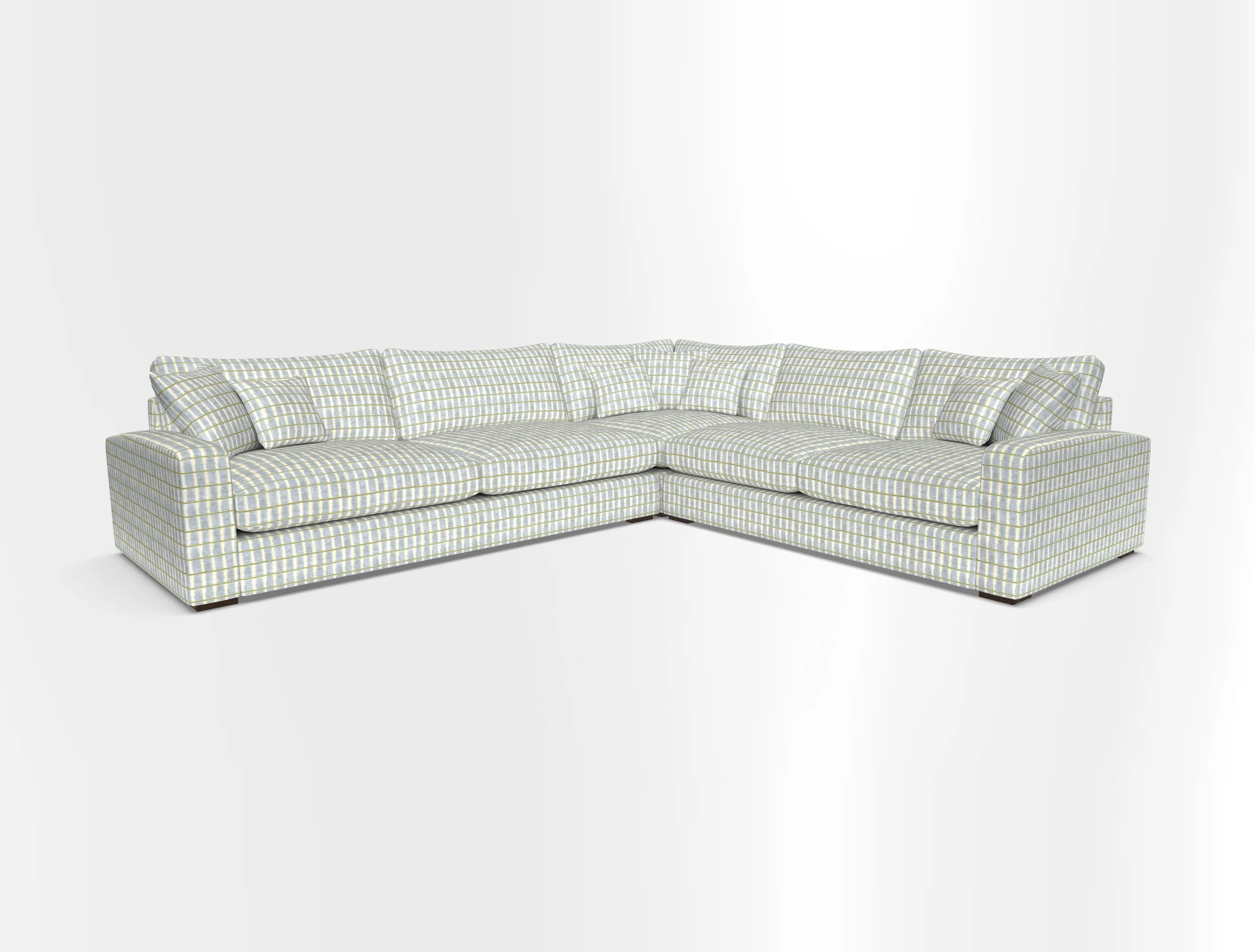 Stockbridge Corner Sofa LHF in V&A Threads of India Opulent Velvets Ikat Mirage Burnt Umber 