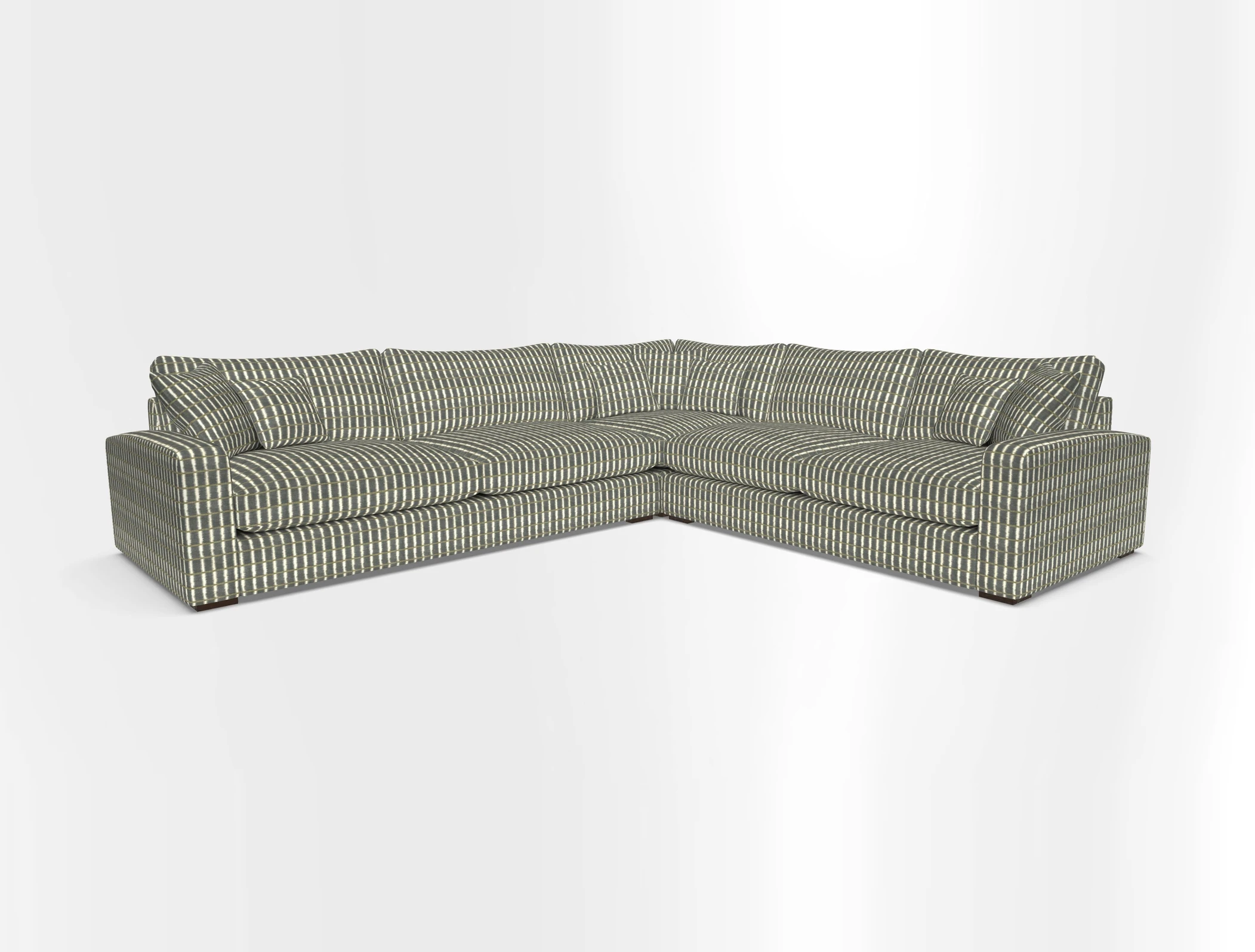 Stockbridge Corner Sofa LHF in V&A Threads of India Opulent Velvets Ikat Mirage Burnt Umber 