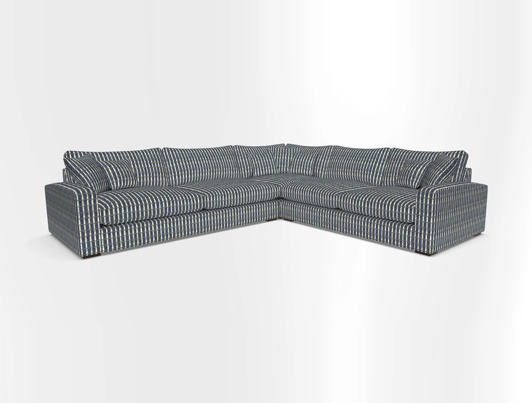 Stockbridge Corner Sofa LHF in V&A Threads of India Opulent Velvets Ikat Mirage Burnt Umber 
