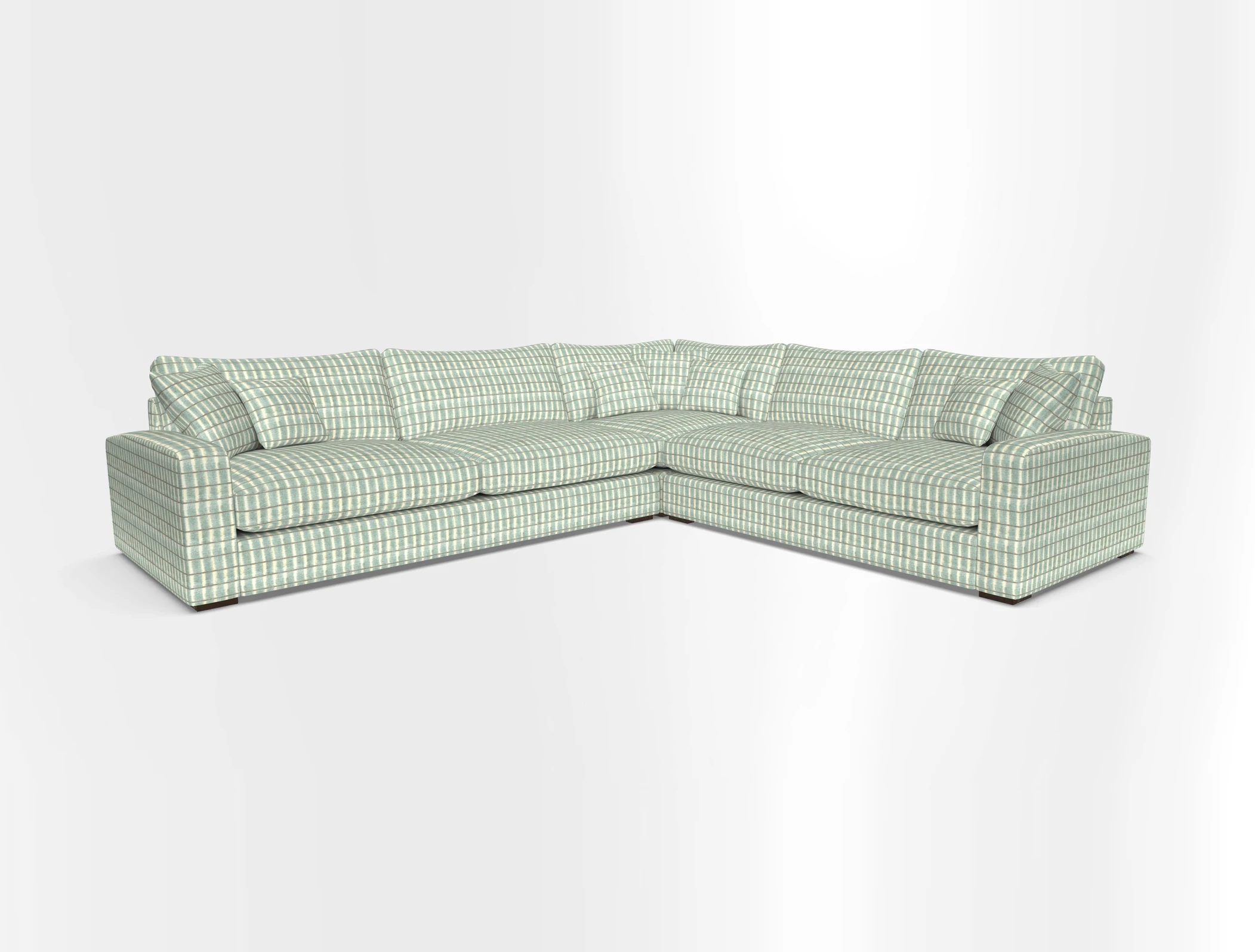 Stockbridge Corner Sofa LHF in V&A Threads of India Opulent Velvets Ikat Mirage Burnt Umber 