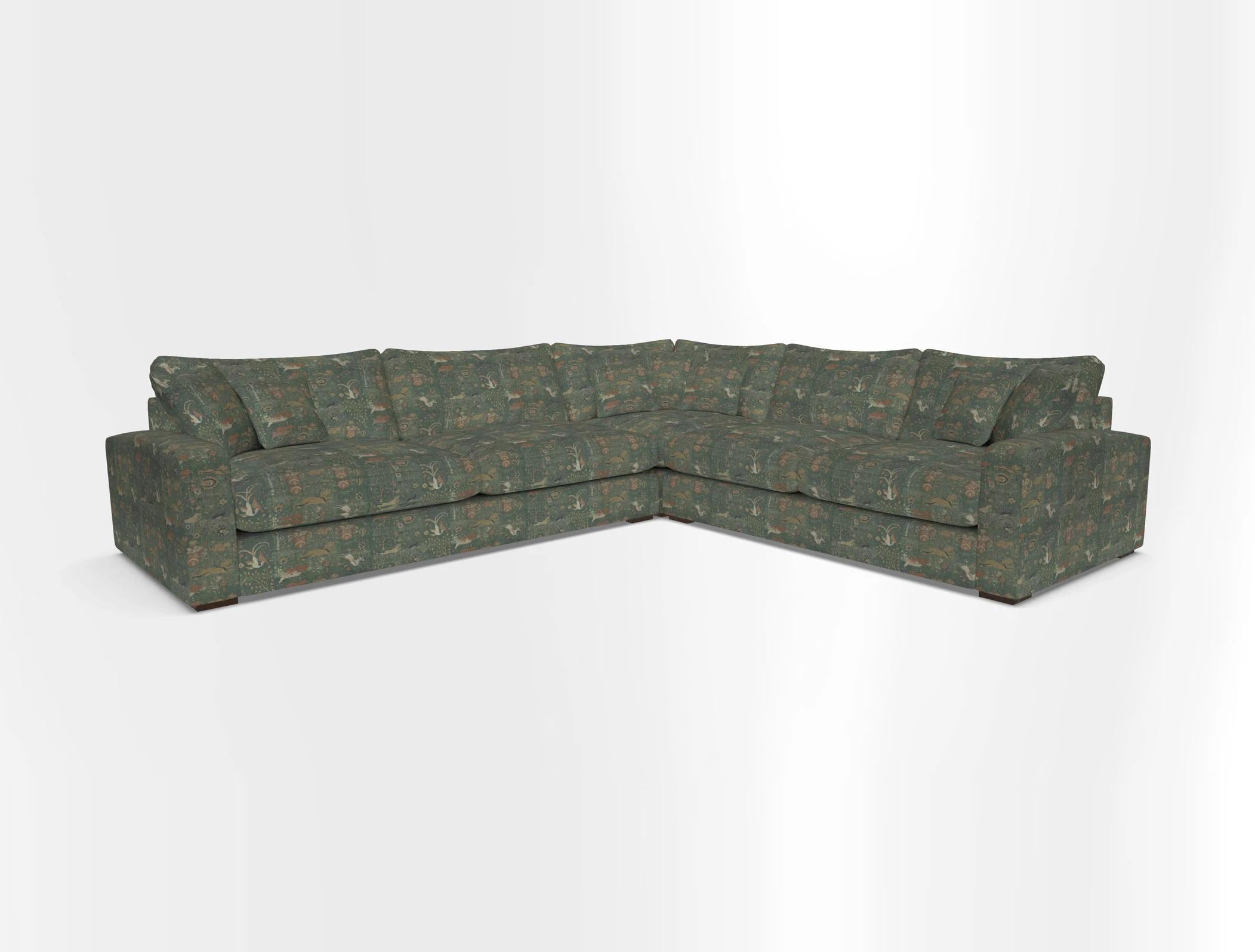 Stockbridge Corner Sofa LHF in V&A Threads of India Opulent Velvets Ikat Mirage Burnt Umber 