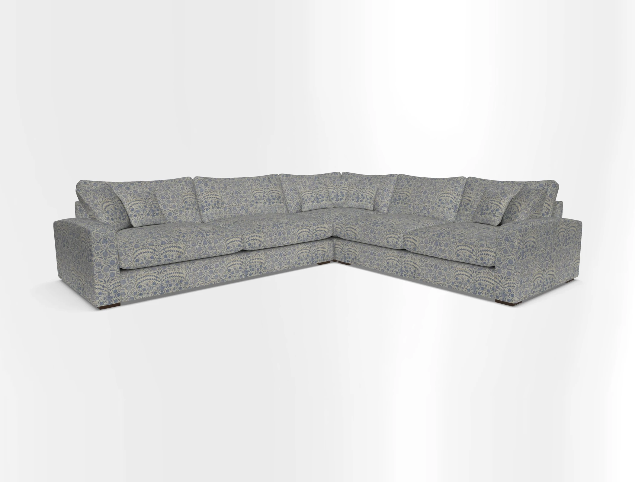 Stockbridge Corner Sofa LHF in V&A Threads of India Opulent Velvets Ikat Mirage Burnt Umber 
