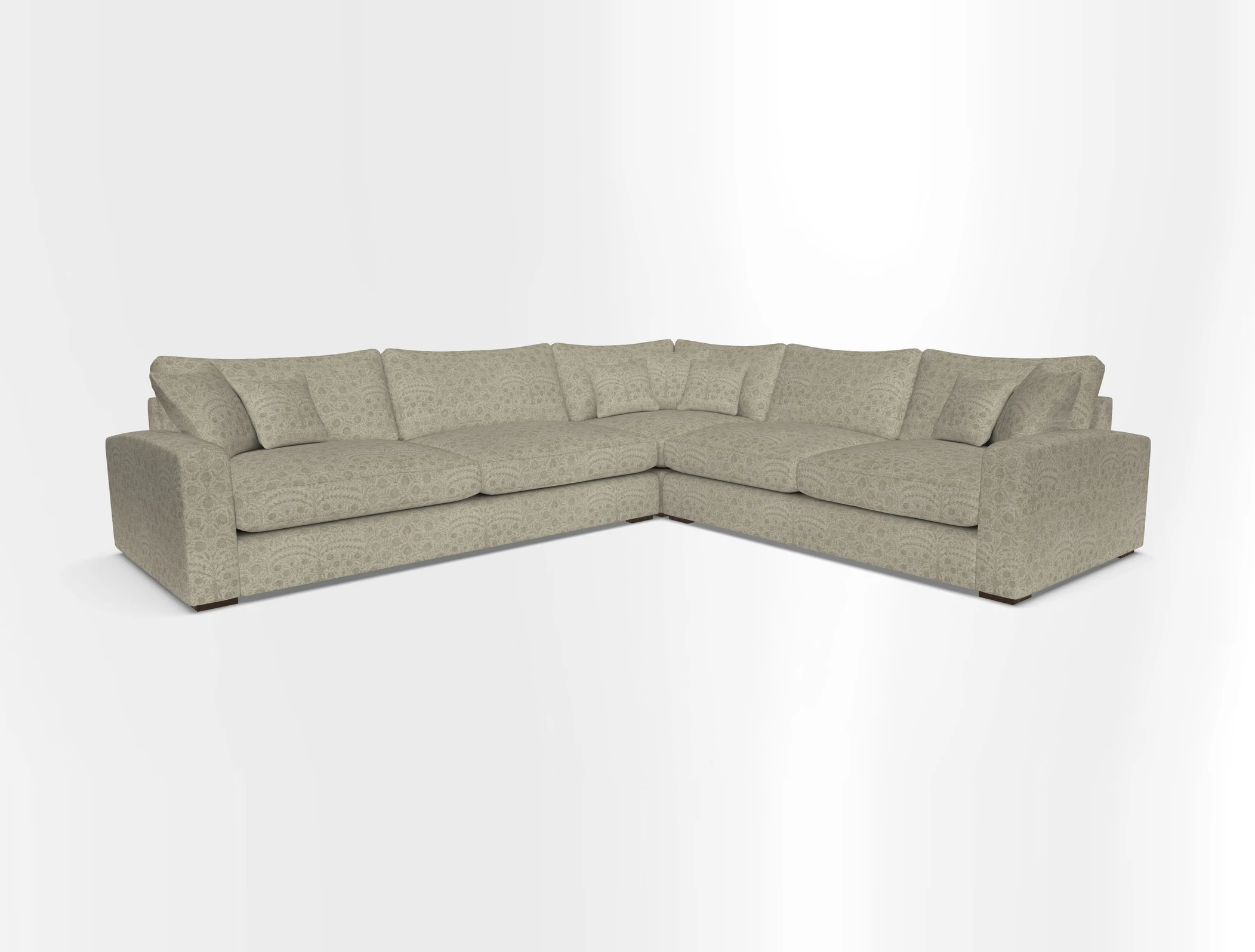 Stockbridge Corner Sofa LHF in V&A Threads of India Opulent Velvets Ikat Mirage Burnt Umber 