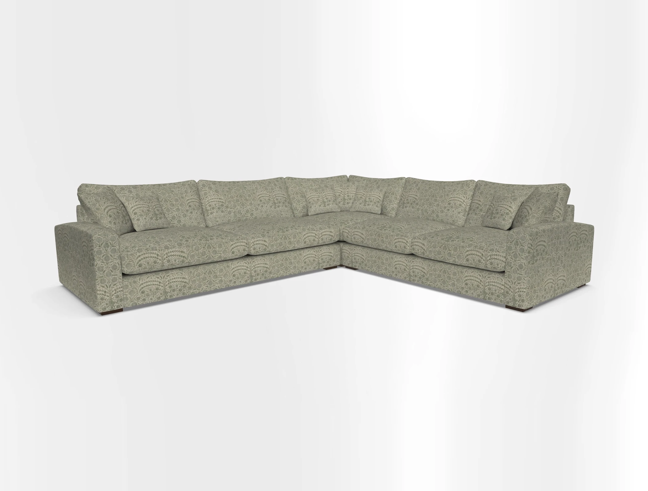 Stockbridge Corner Sofa LHF in V&A Threads of India Opulent Velvets Ikat Mirage Burnt Umber 