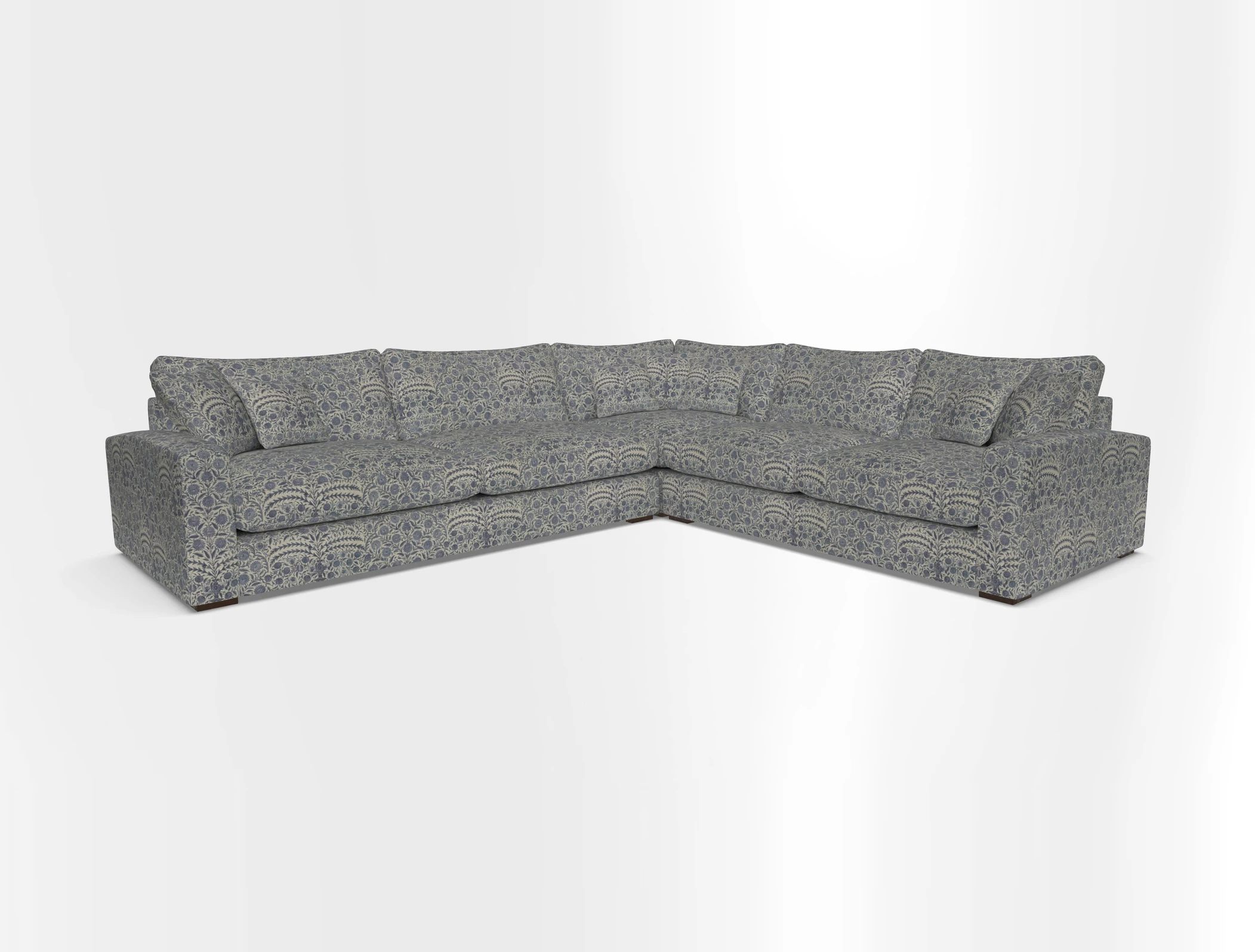 Stockbridge Corner Sofa LHF in V&A Threads of India Opulent Velvets Ikat Mirage Burnt Umber 