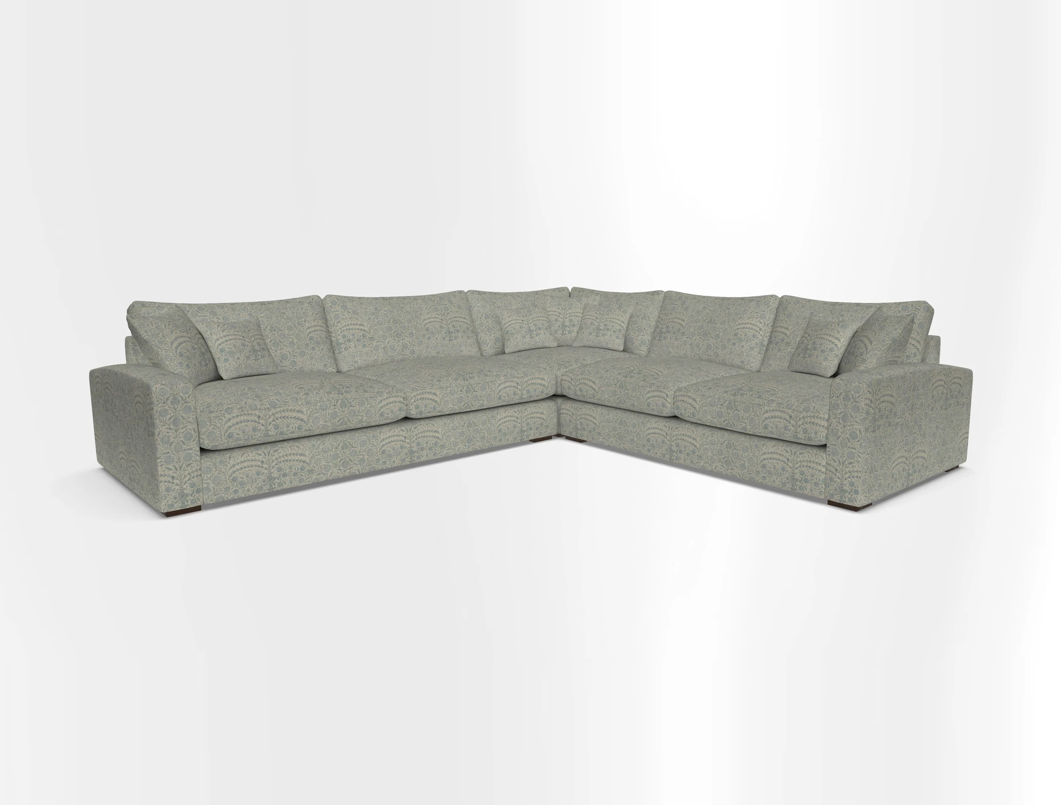 Stockbridge Corner Sofa LHF in V&A Threads of India Opulent Velvets Ikat Mirage Burnt Umber 