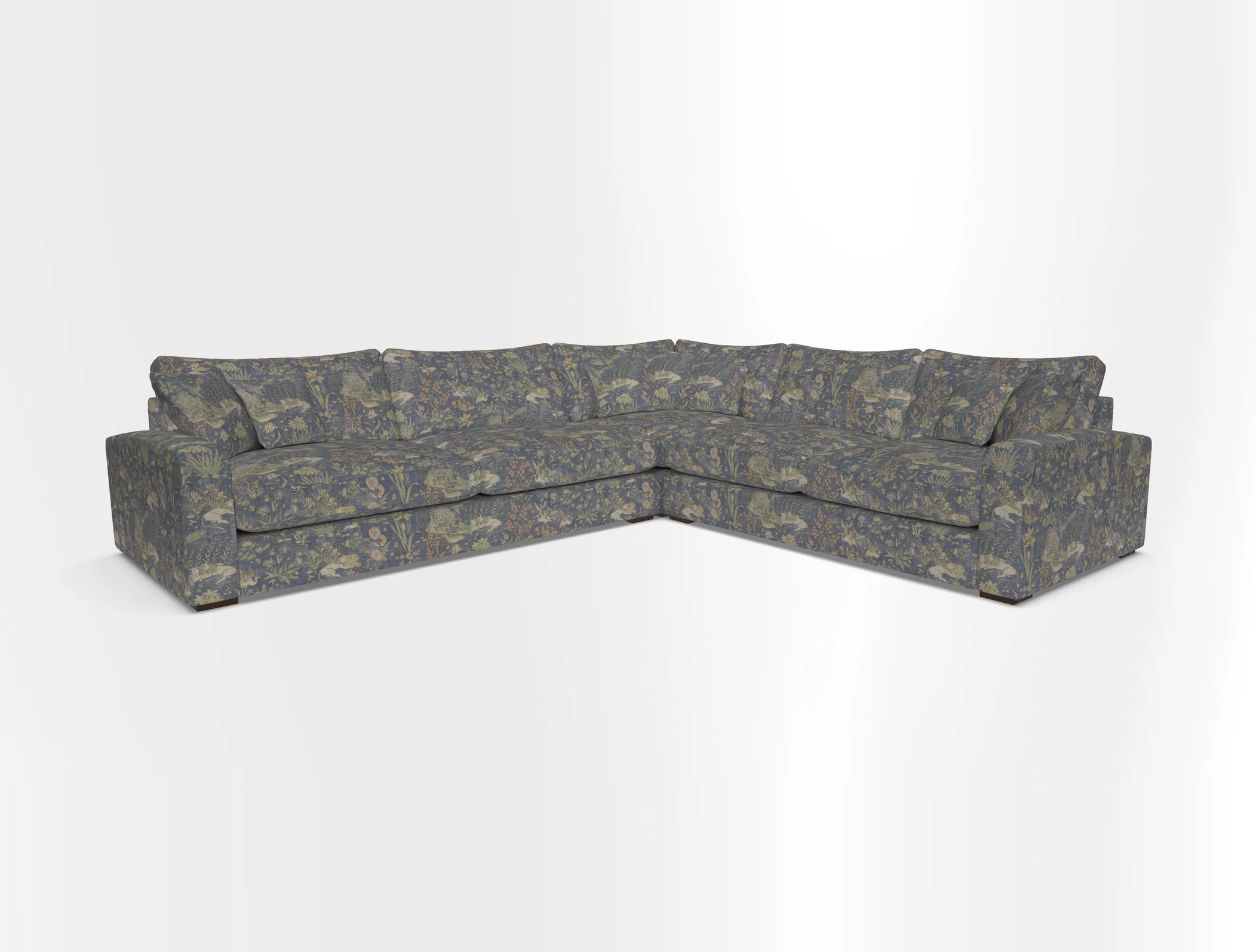 Stockbridge Corner Sofa LHF in V&A Threads of India Opulent Velvets Ikat Mirage Burnt Umber 