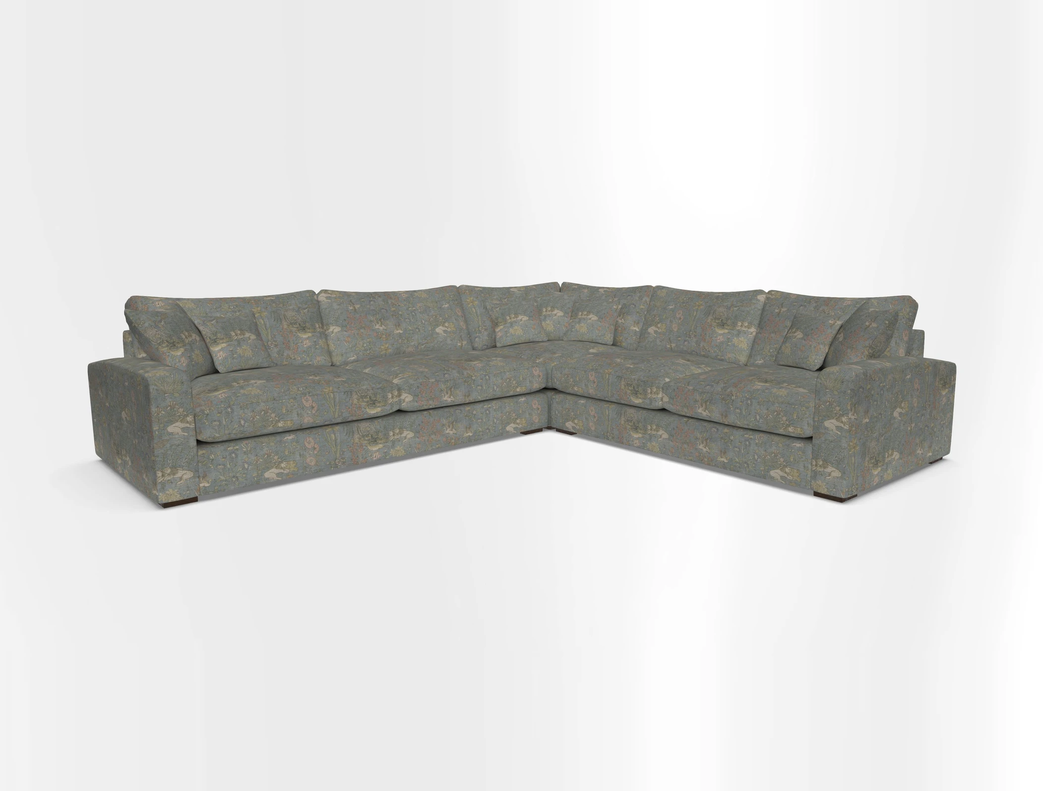 Stockbridge Corner Sofa LHF in V&A Threads of India Opulent Velvets Ikat Mirage Burnt Umber 