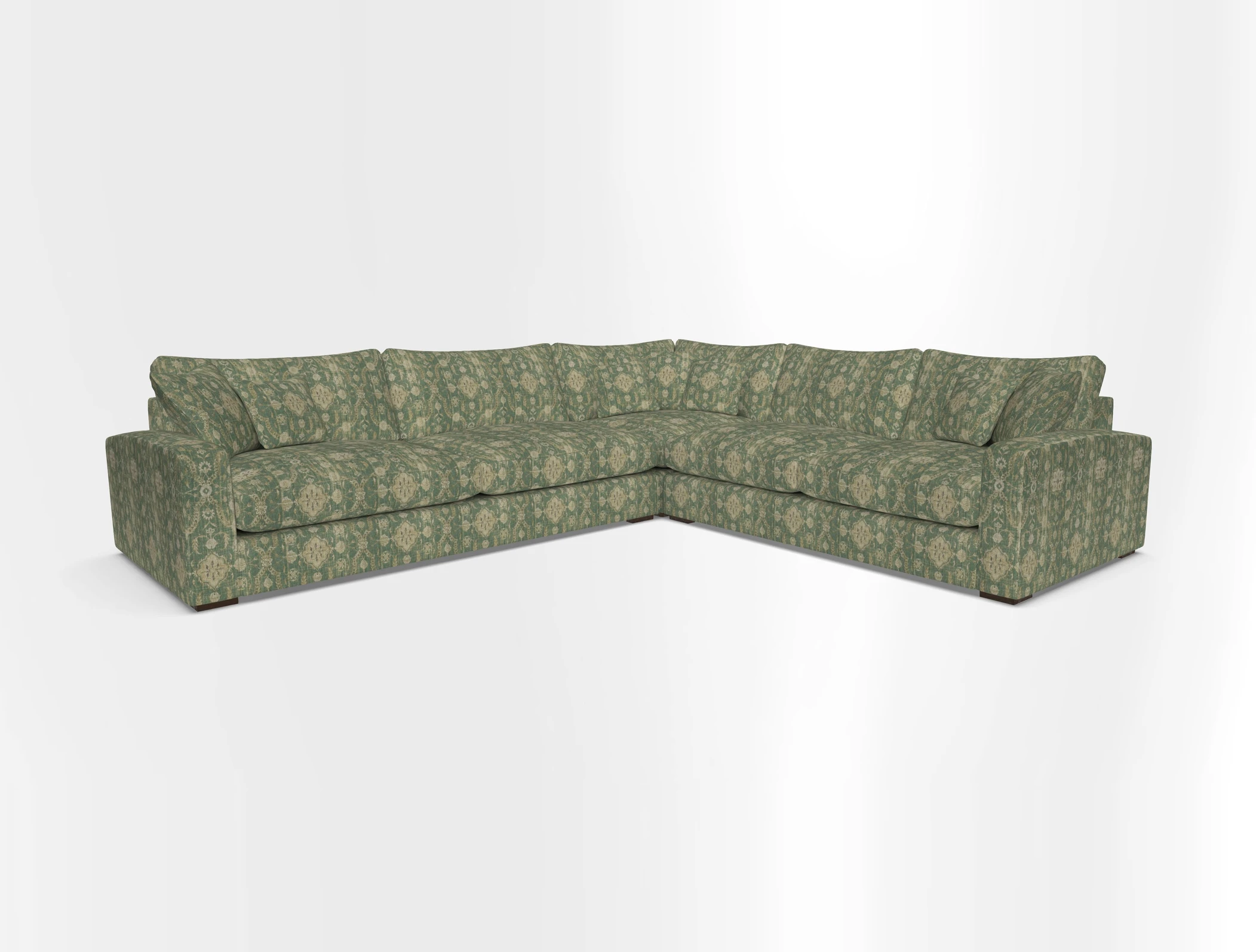 Stockbridge Corner Sofa LHF in V&A Threads of India Opulent Velvets Ikat Mirage Burnt Umber 