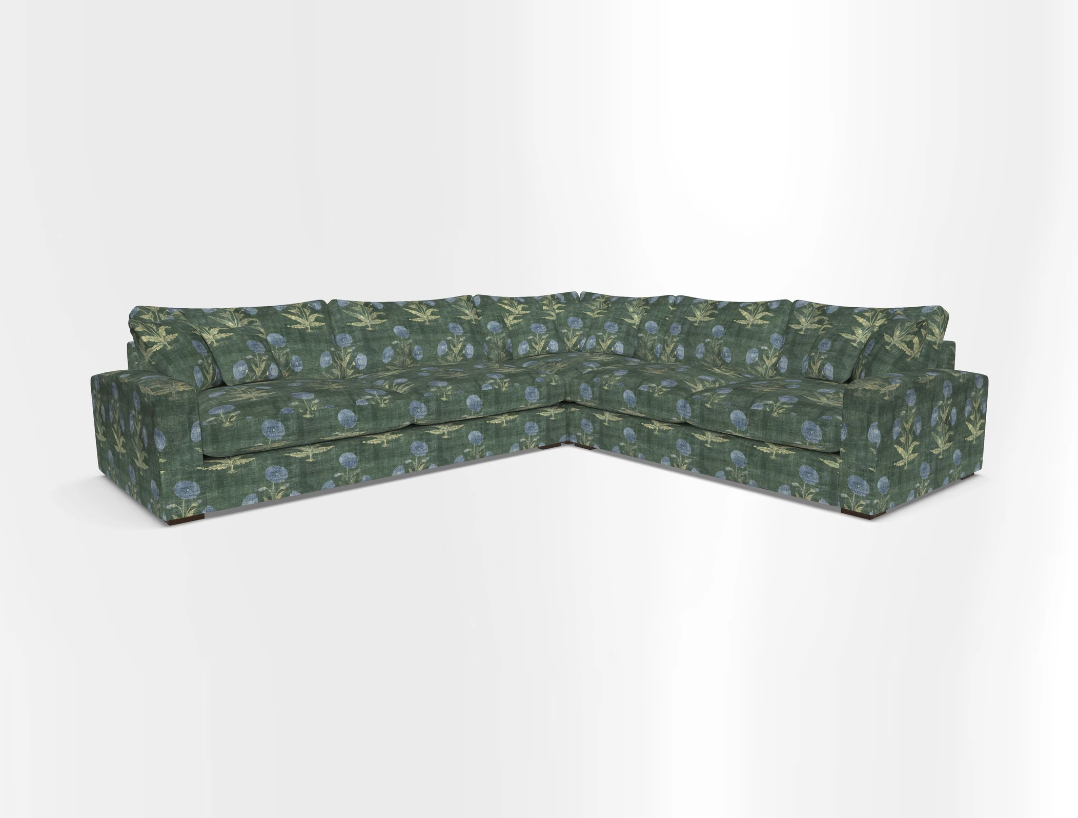 Stockbridge Corner Sofa LHF in V&A Threads of India Opulent Velvets Ikat Mirage Burnt Umber 
