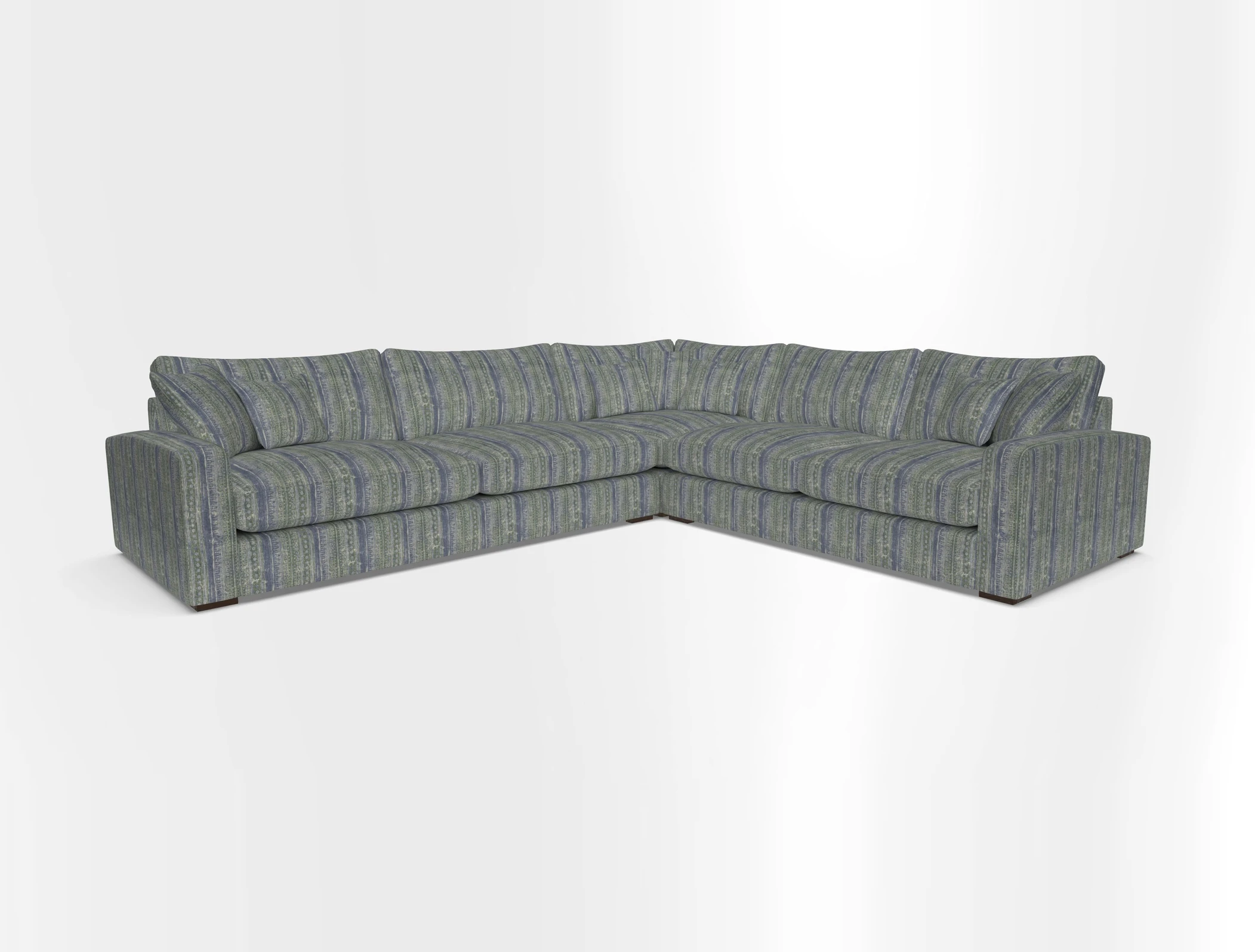 Stockbridge Corner Sofa LHF in V&A Threads of India Opulent Velvets Ikat Mirage Burnt Umber 