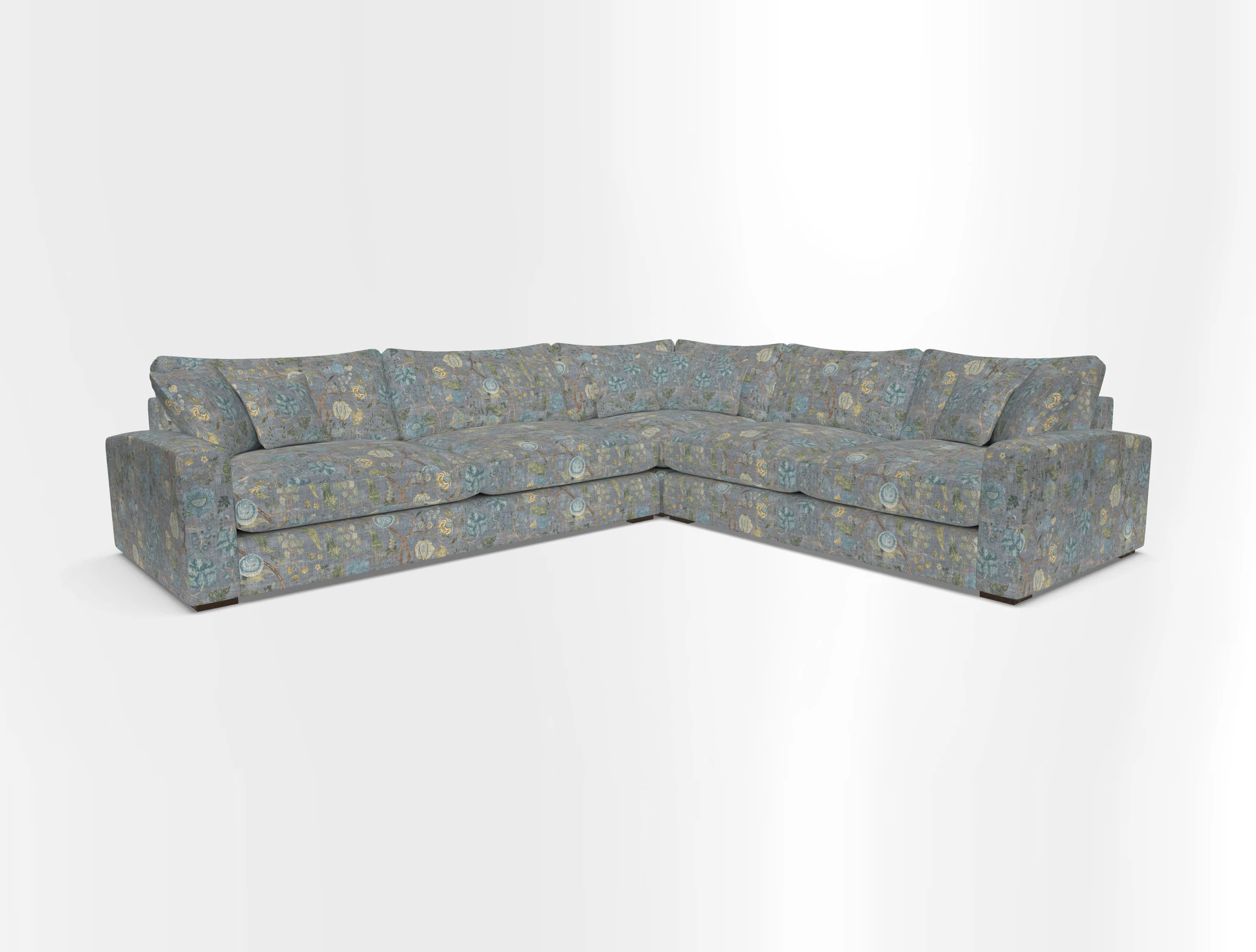 Stockbridge Corner Sofa LHF in V&A Threads of India Opulent Velvets Ikat Mirage Burnt Umber 
