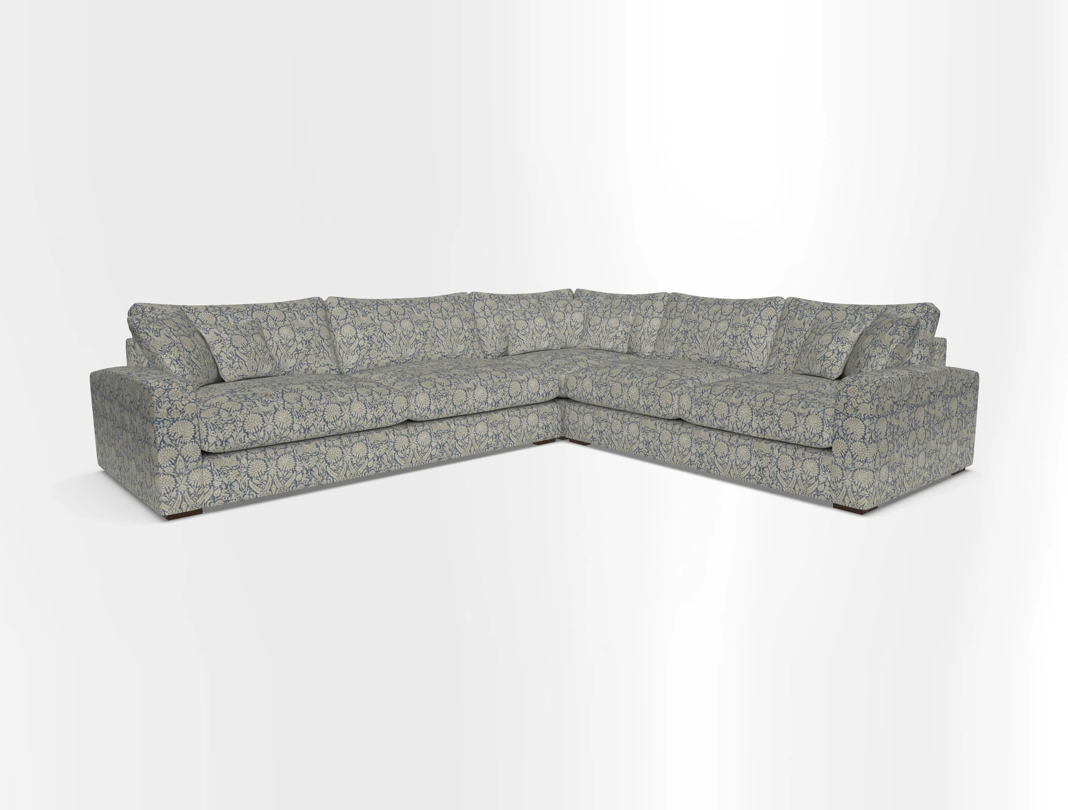 Stockbridge Corner Sofa LHF in V&A Threads of India Opulent Velvets Ikat Mirage Burnt Umber 