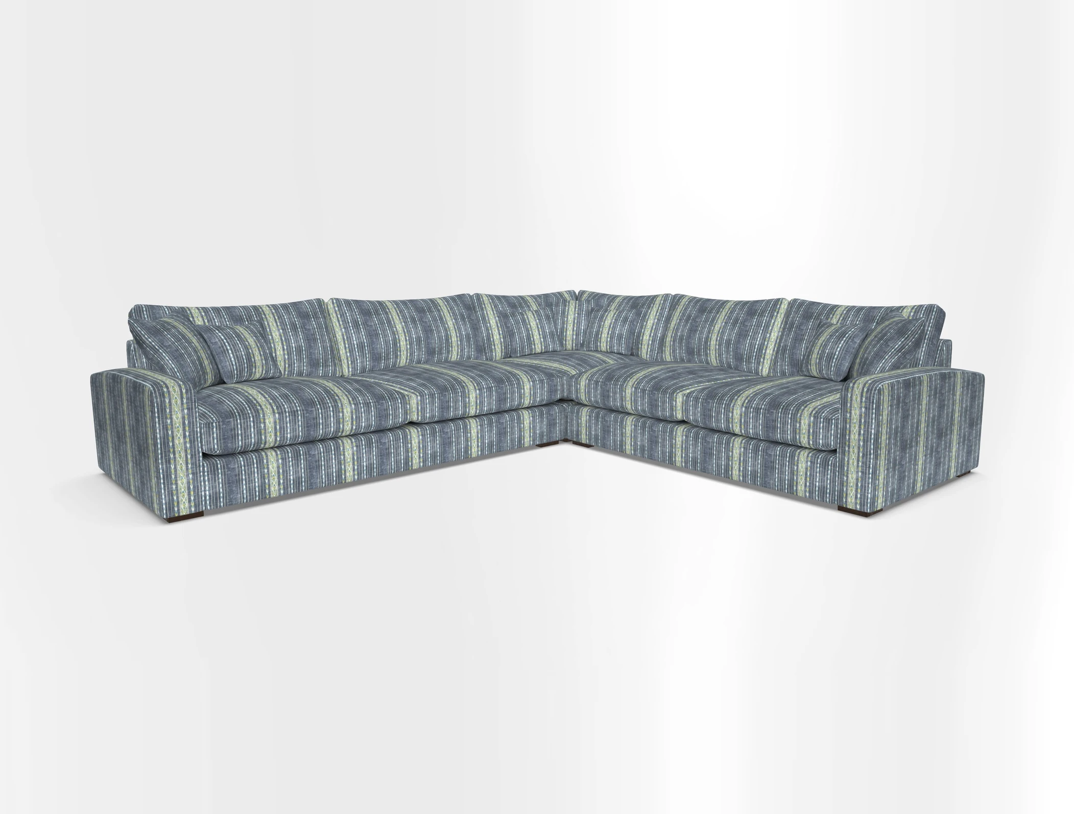 Stockbridge Corner Sofa LHF in V&A Threads of India Opulent Velvets Ikat Mirage Burnt Umber 