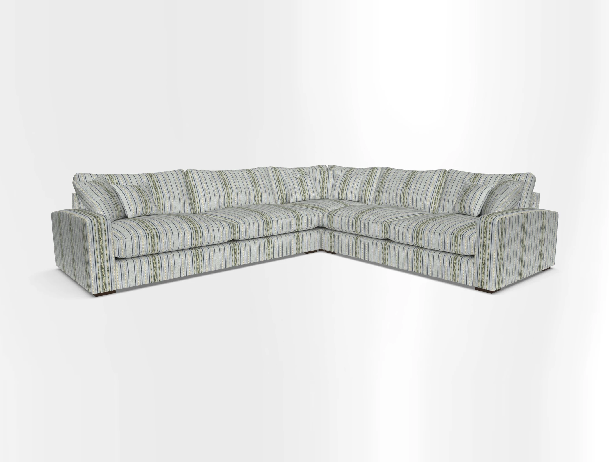 Stockbridge Corner Sofa LHF in V&A Threads of India Opulent Velvets Ikat Mirage Burnt Umber 