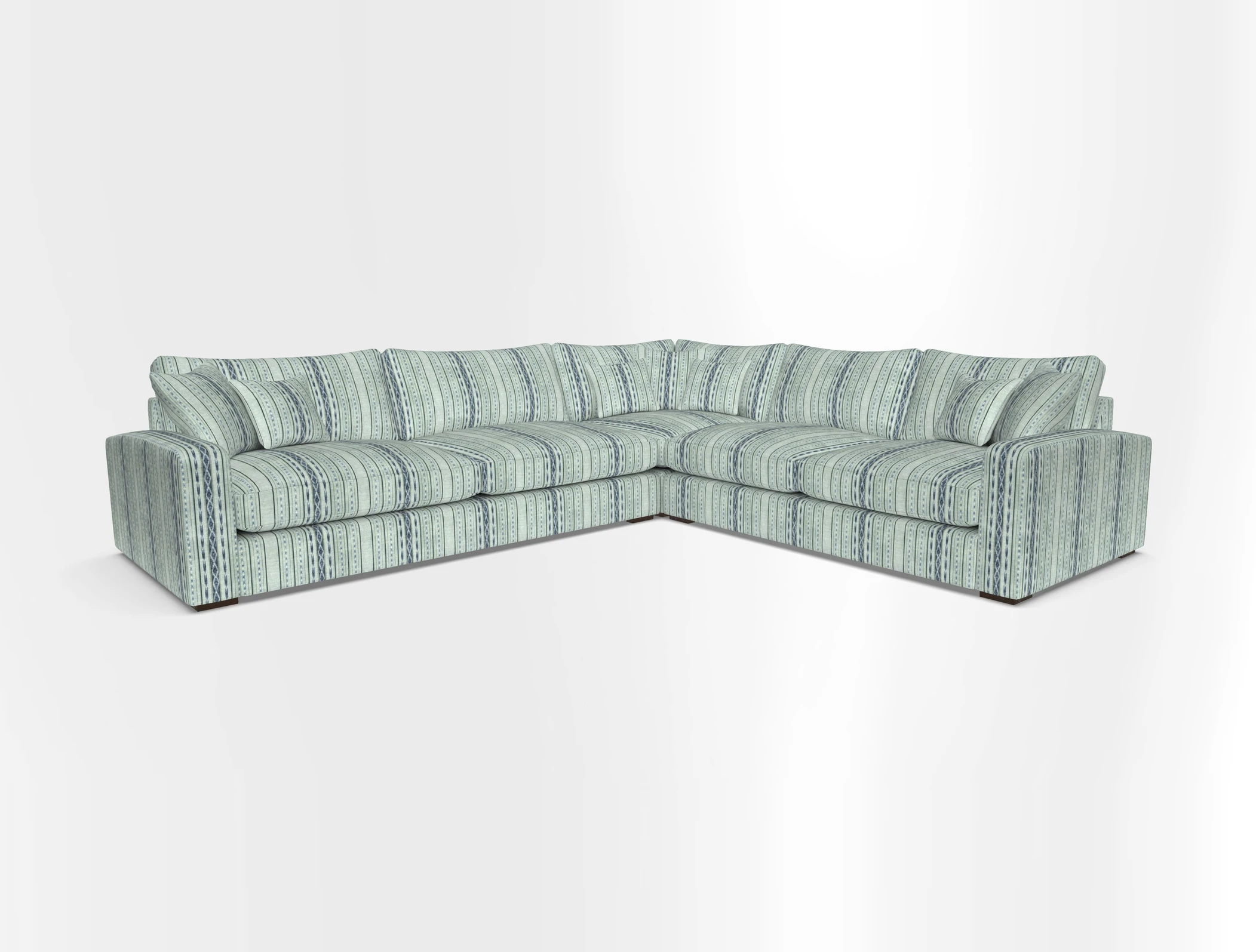Stockbridge Corner Sofa LHF in V&A Threads of India Opulent Velvets Ikat Mirage Burnt Umber 