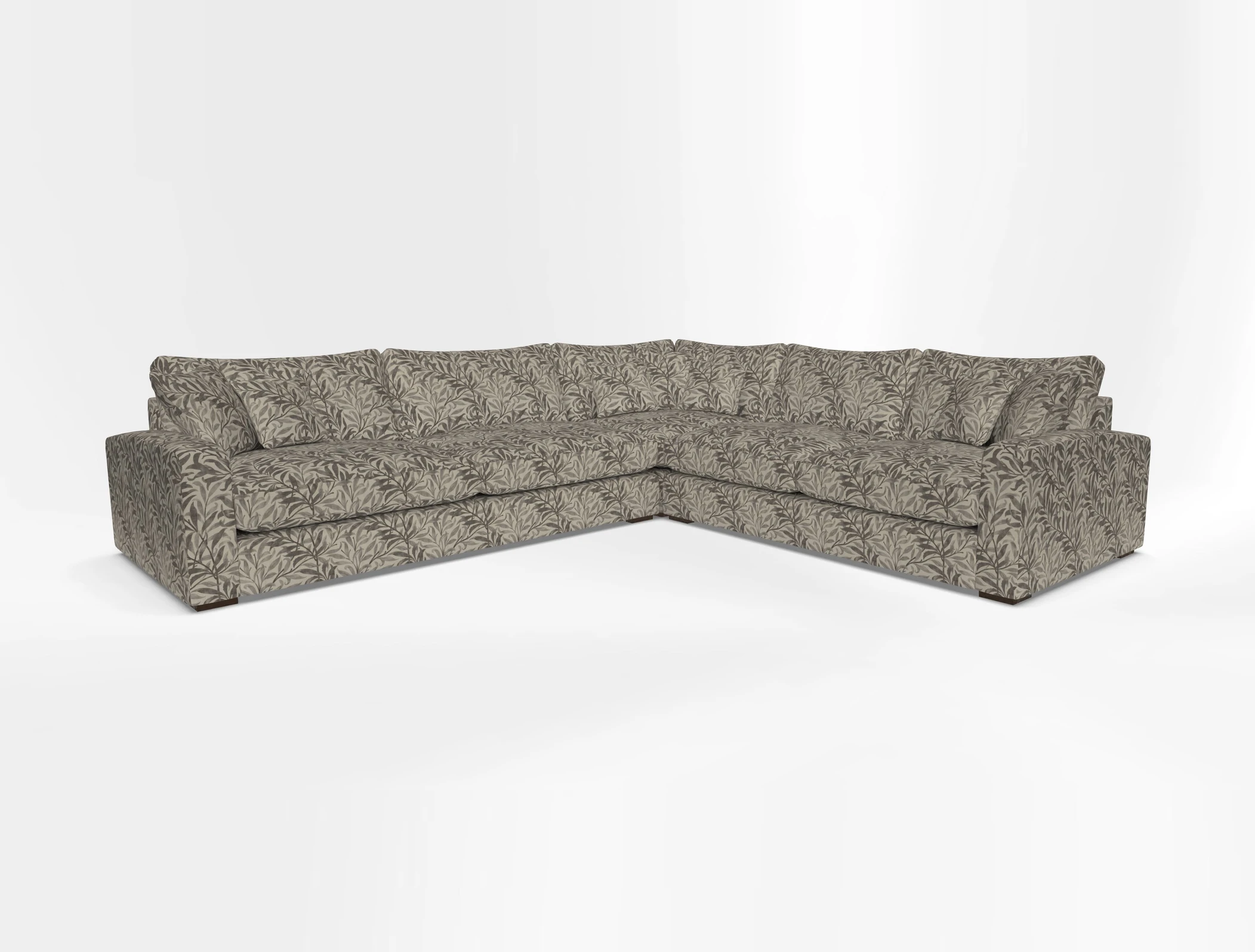 Stockbridge Corner Sofa LHF in V&A Threads of India Opulent Velvets Ikat Mirage Burnt Umber 