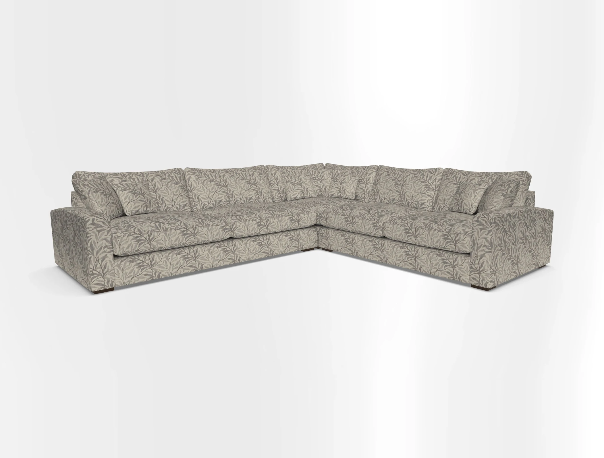 Stockbridge Corner Sofa LHF in V&A Threads of India Opulent Velvets Ikat Mirage Burnt Umber 
