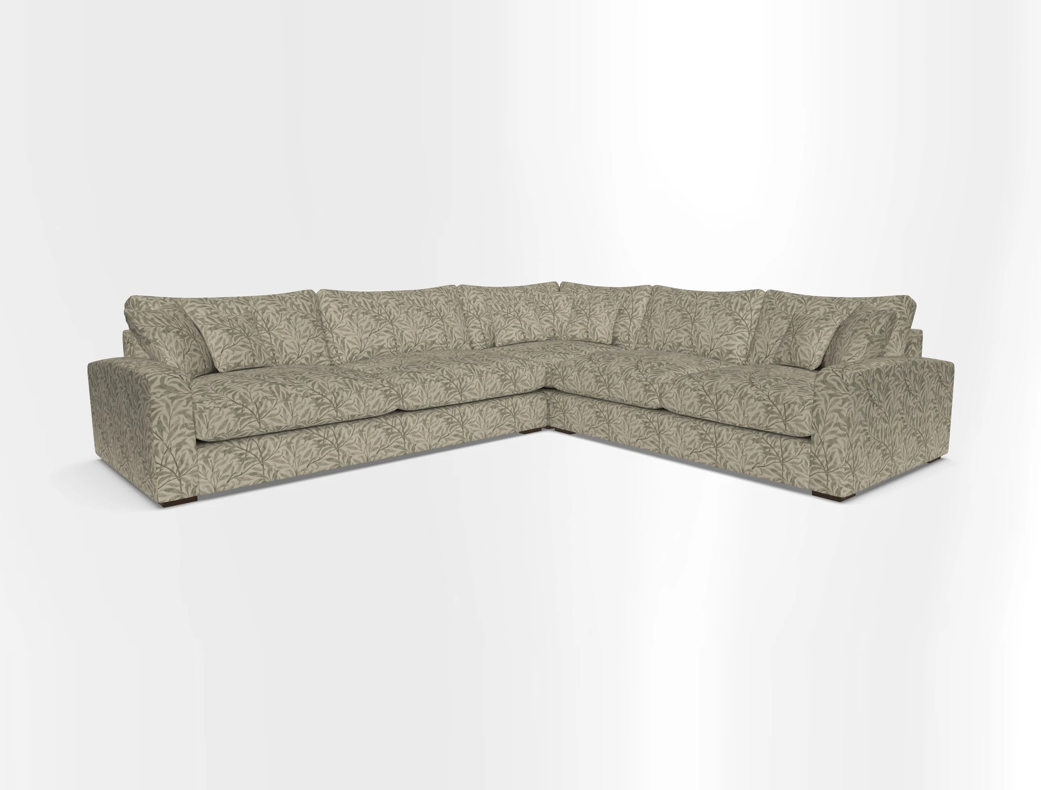 Stockbridge Corner Sofa LHF in V&A Threads of India Opulent Velvets Ikat Mirage Burnt Umber 