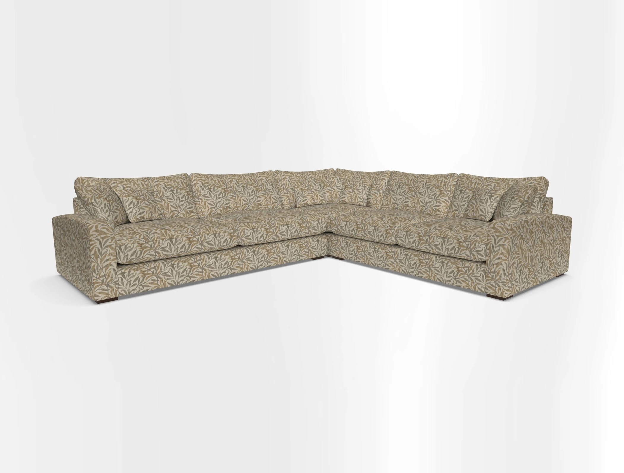 Stockbridge Corner Sofa LHF in V&A Threads of India Opulent Velvets Ikat Mirage Burnt Umber 