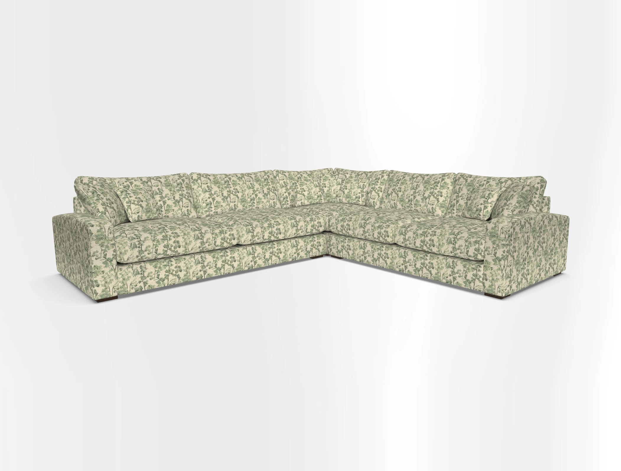 Stockbridge Corner Sofa LHF in V&A Threads of India Opulent Velvets Ikat Mirage Burnt Umber 