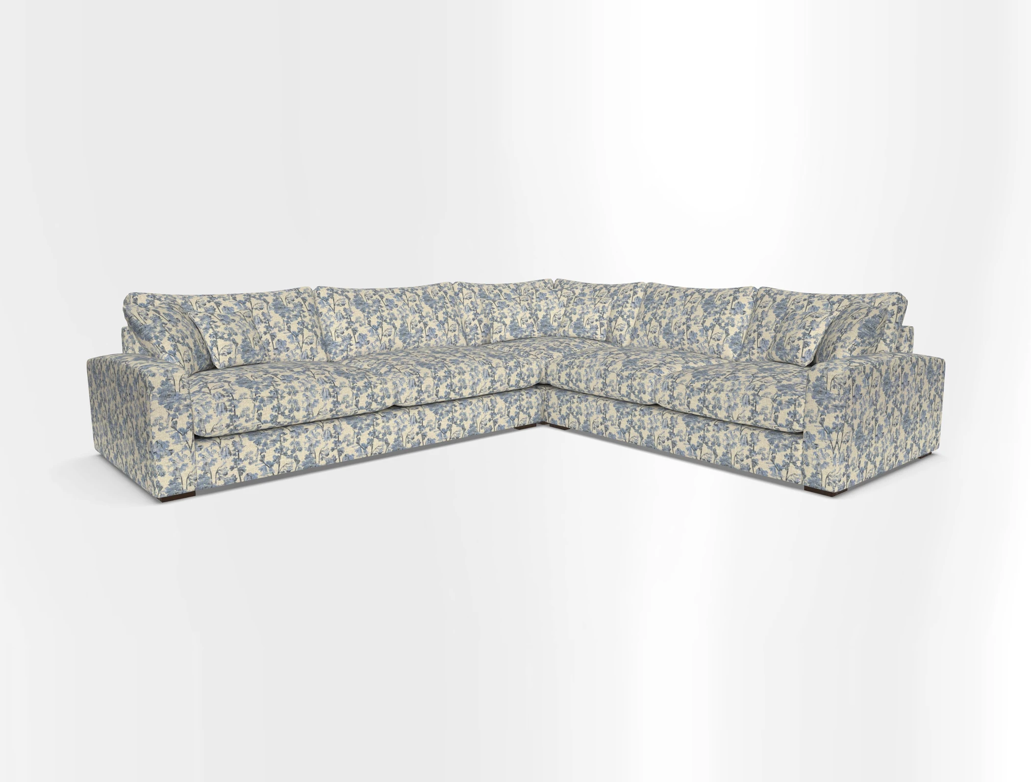 Stockbridge Corner Sofa LHF in V&A Threads of India Opulent Velvets Ikat Mirage Burnt Umber 