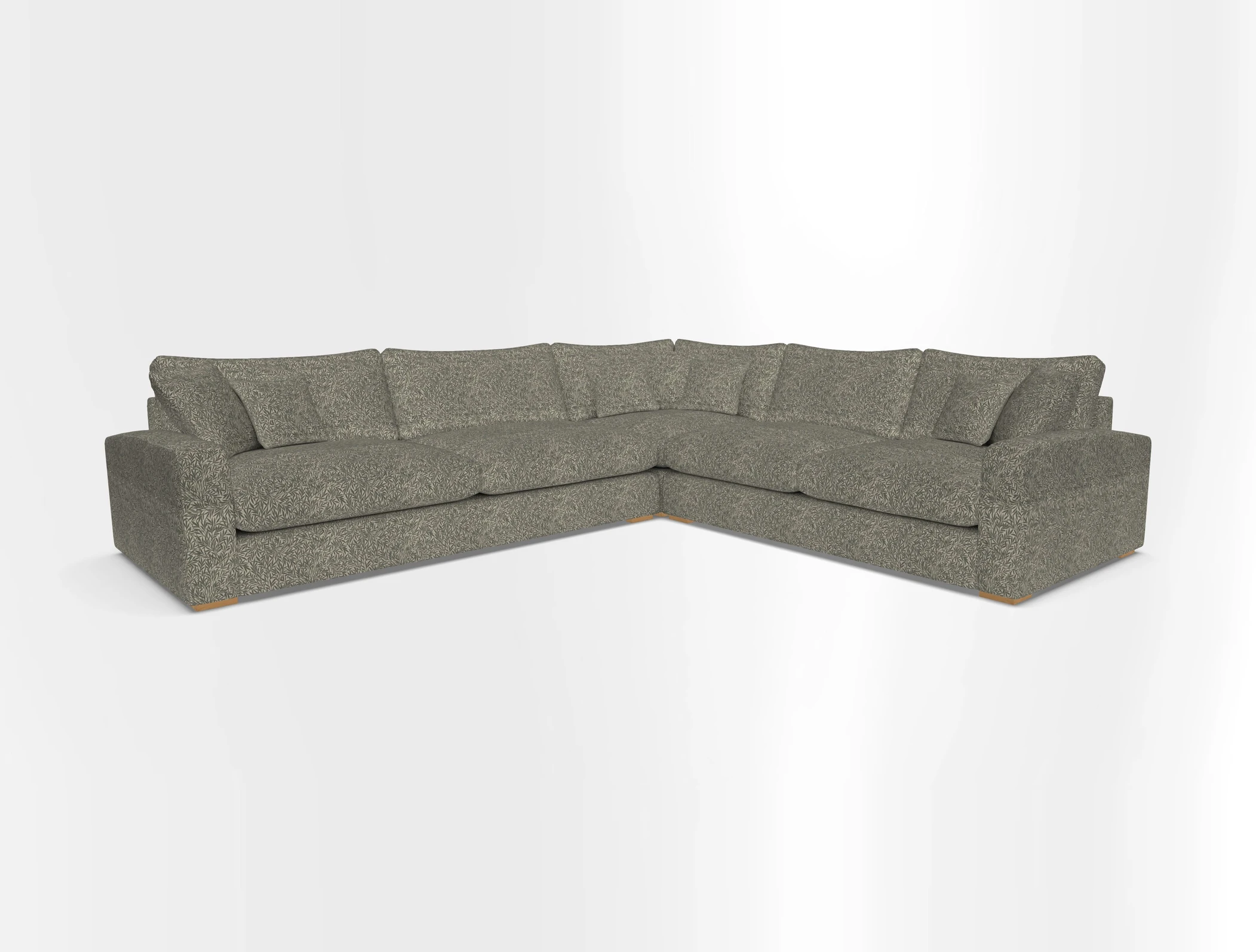 Stockbridge Corner Sofa LHF in V&A Threads of India Opulent Velvets Ikat Mirage Burnt Umber 