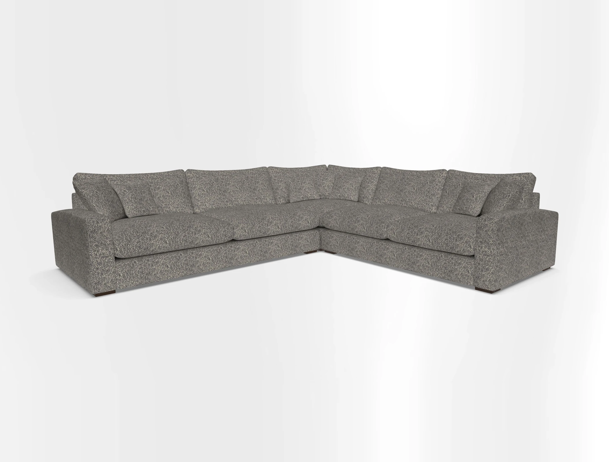 Stockbridge Corner Sofa LHF in V&A Threads of India Opulent Velvets Ikat Mirage Burnt Umber 