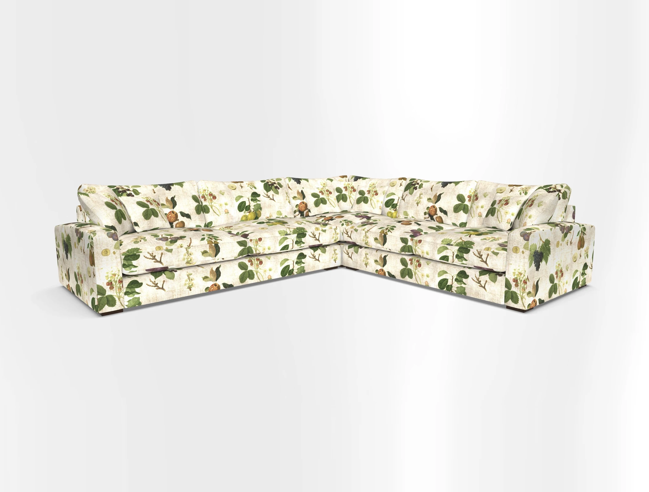 Stockbridge Corner Sofa LHF in V&A Threads of India Opulent Velvets Ikat Mirage Burnt Umber 