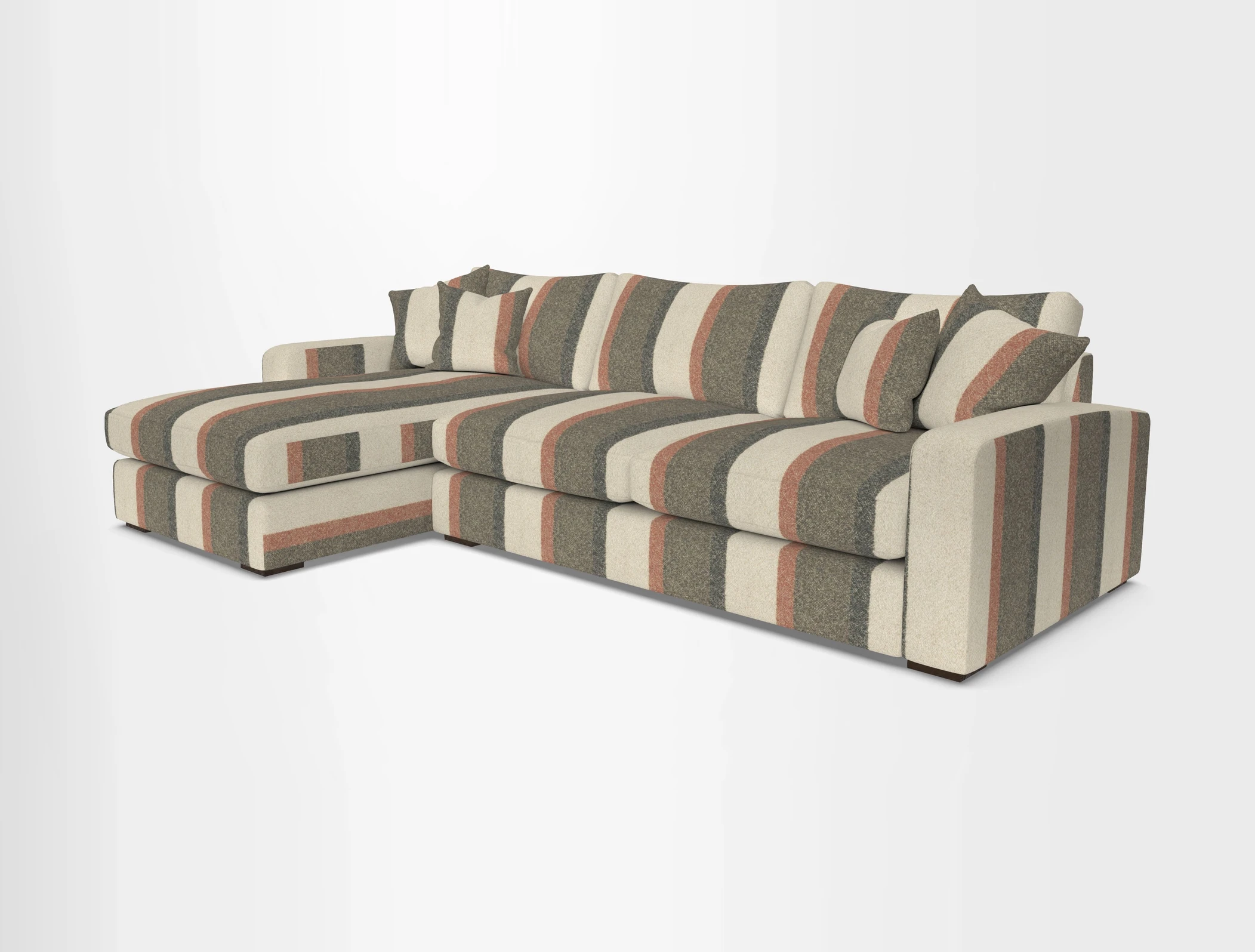 Stockbridge Chaise LHF in Two Tone Plain Biscuit