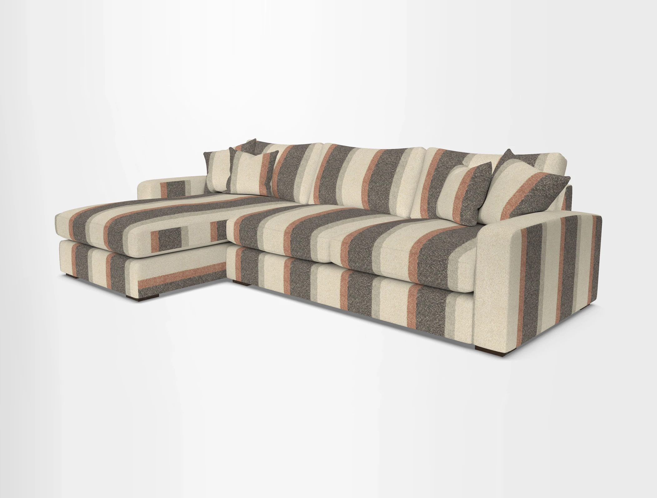 Stockbridge Chaise LHF in Two Tone Plain Biscuit