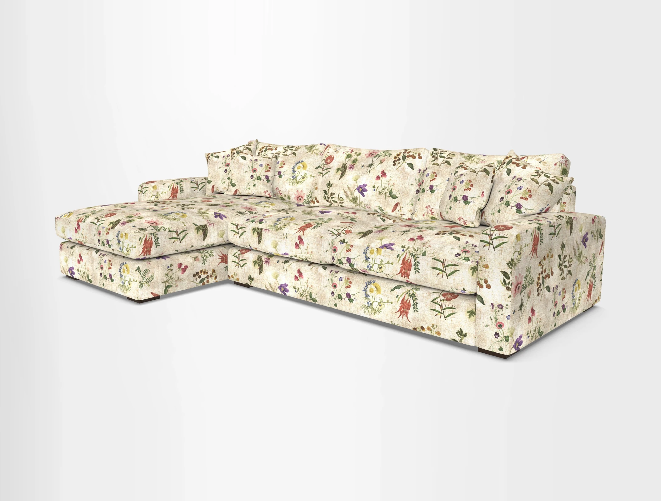 Stockbridge Chaise LHF in Two Tone Plain Biscuit