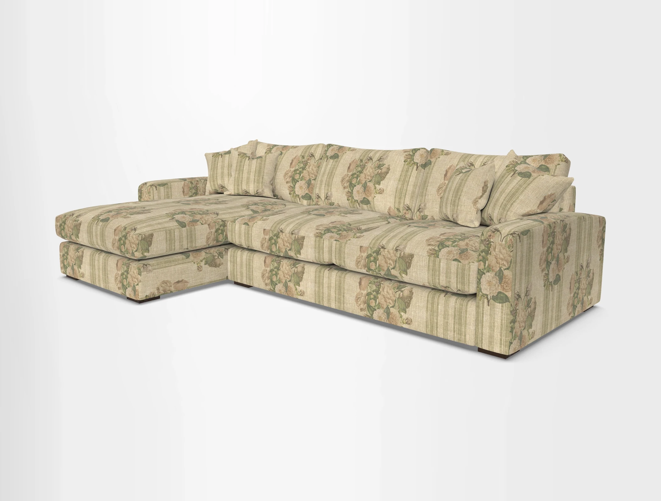 Stockbridge Chaise LHF in Two Tone Plain Biscuit