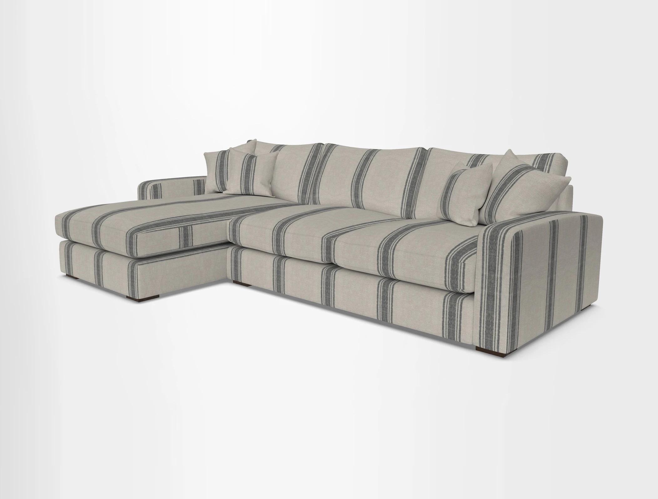 Stockbridge Chaise LHF in Two Tone Plain Biscuit