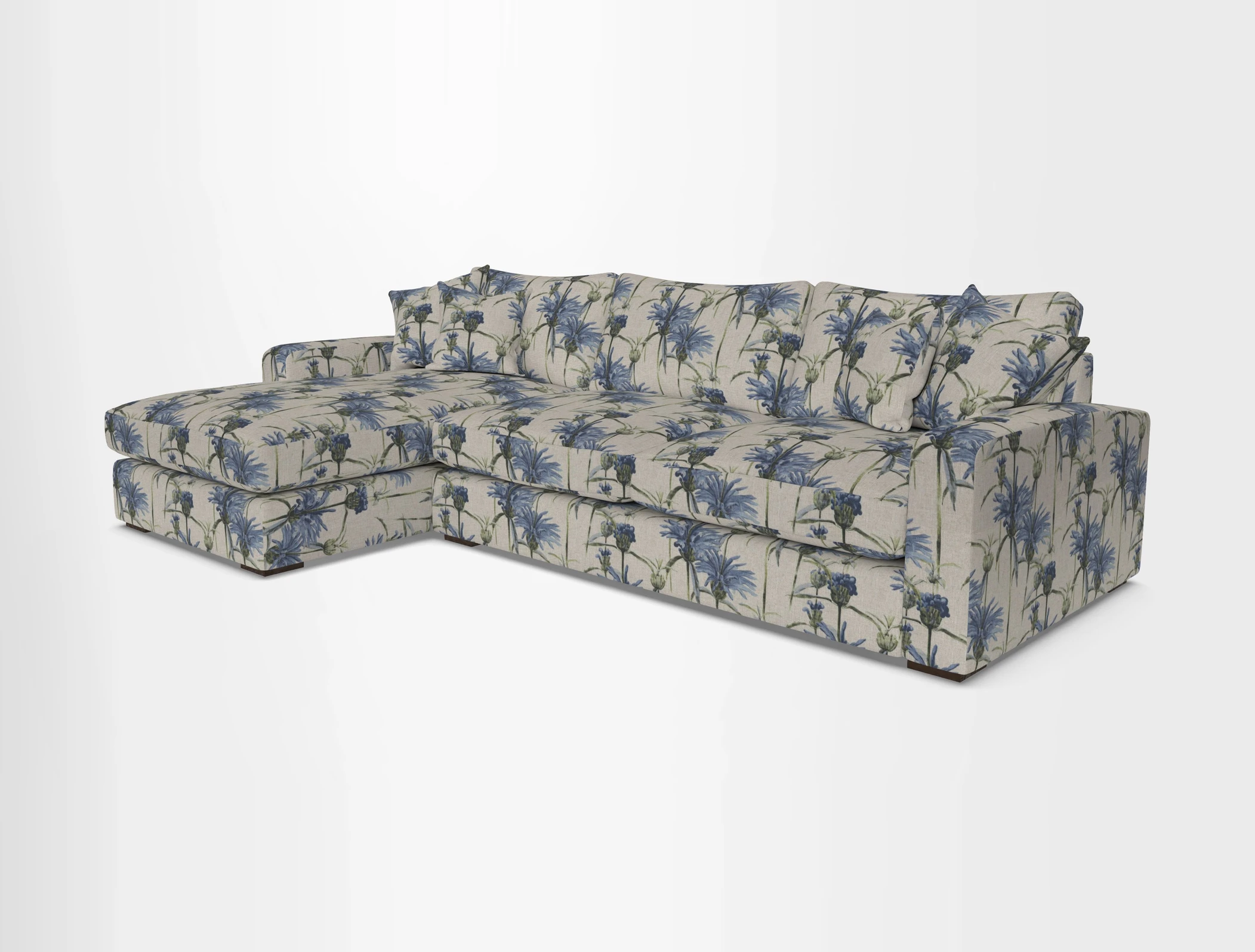 Stockbridge Chaise LHF in Two Tone Plain Biscuit
