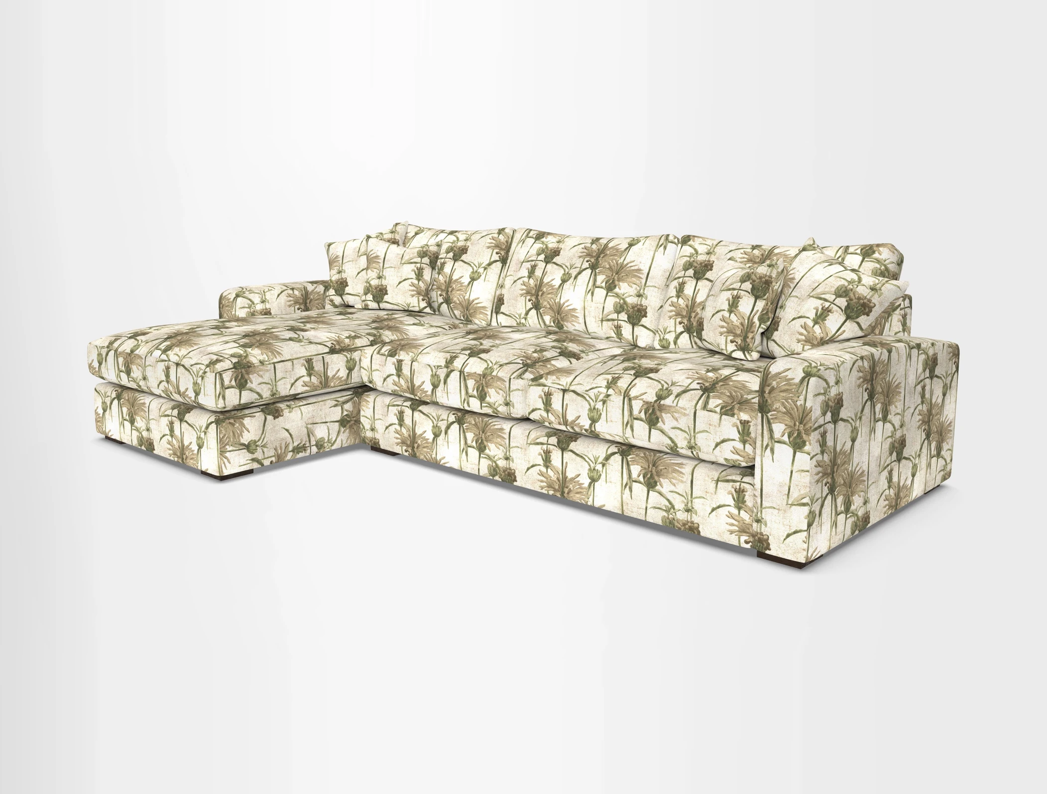 Stockbridge Chaise LHF in Two Tone Plain Biscuit