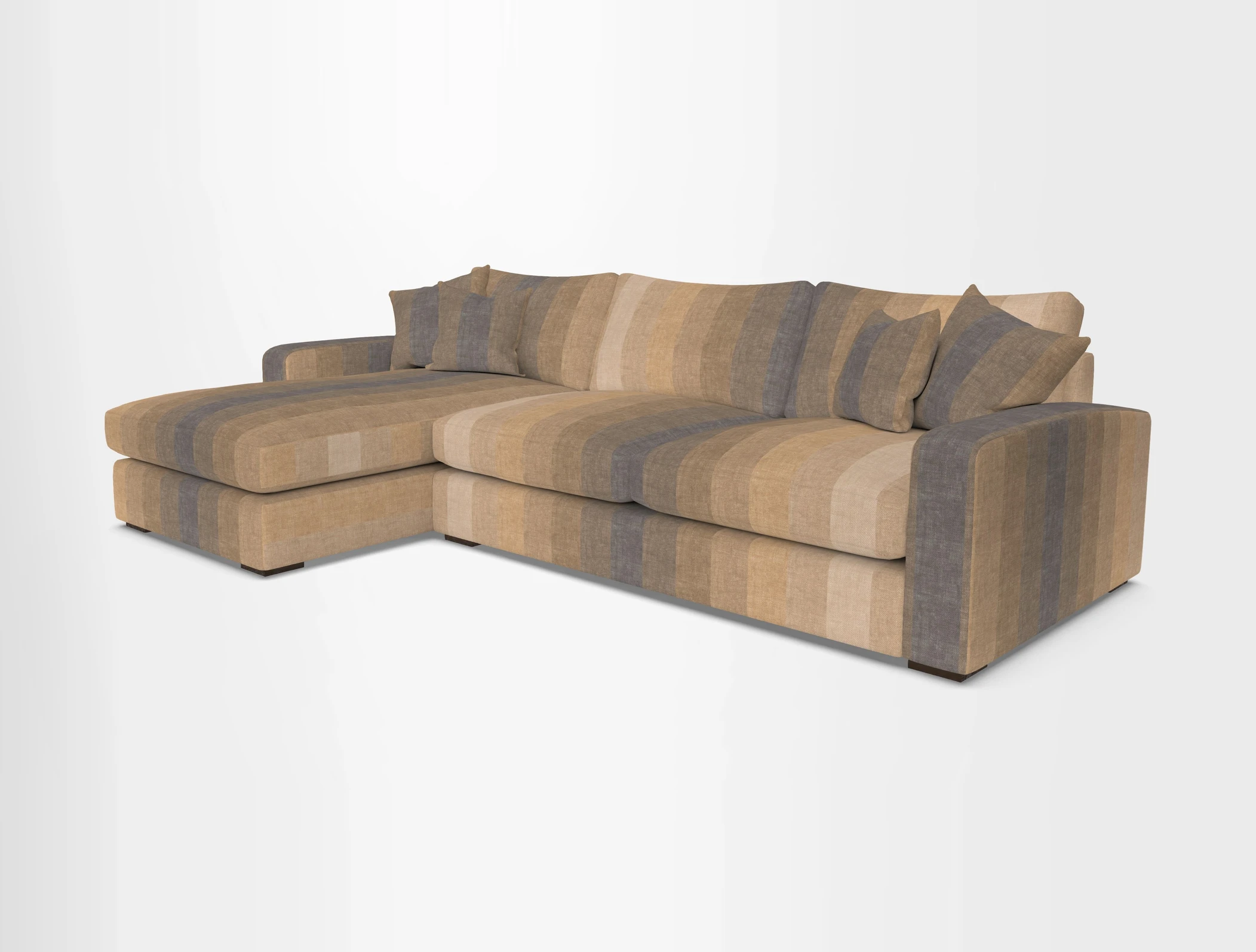 Stockbridge Chaise LHF in Two Tone Plain Biscuit