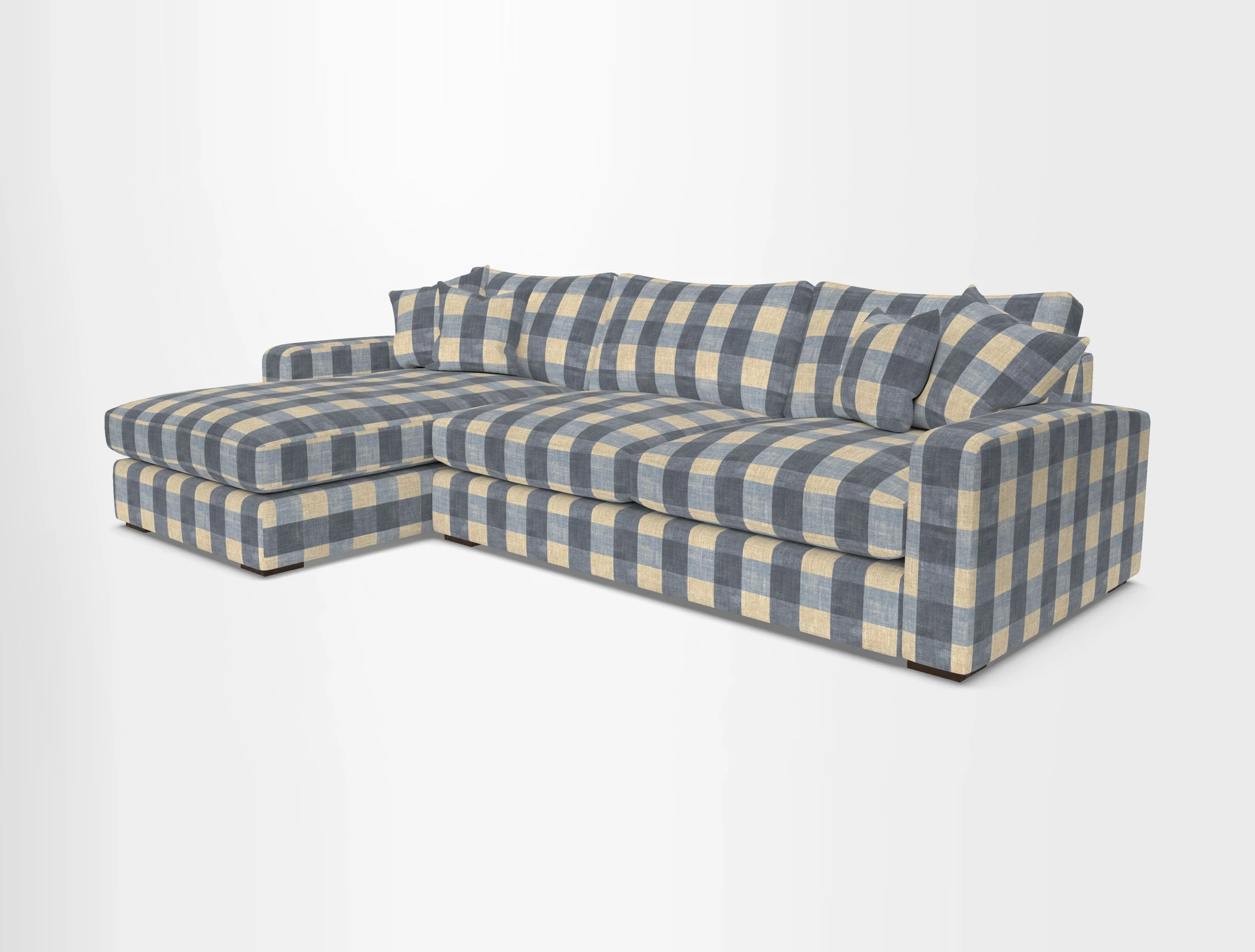 Stockbridge Chaise LHF in Two Tone Plain Biscuit