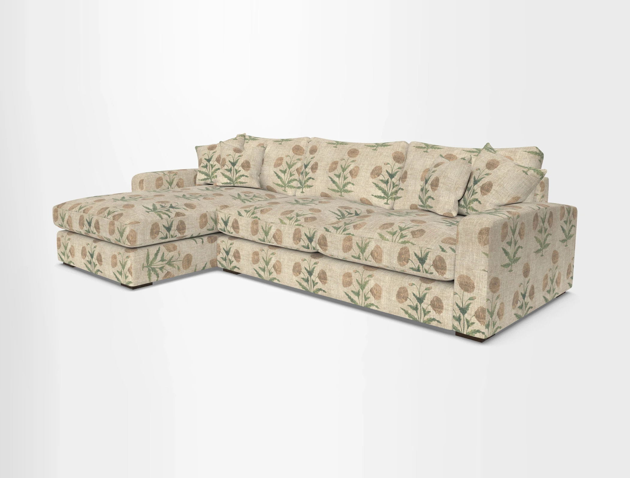 Stockbridge Chaise LHF in Two Tone Plain Biscuit